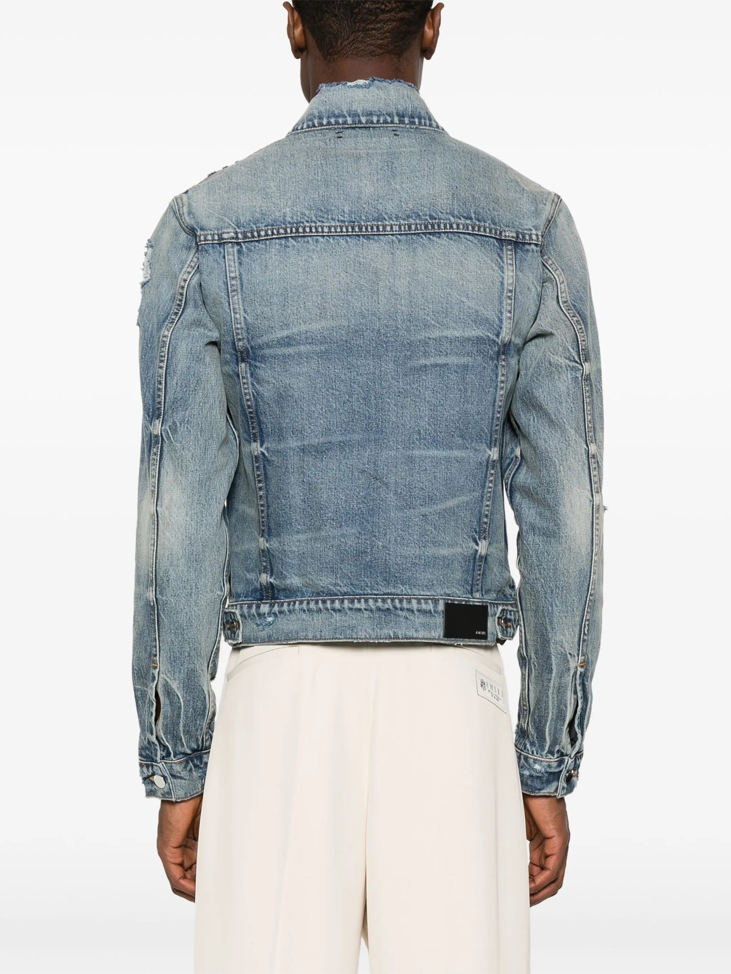 distressed-effect denim jacket