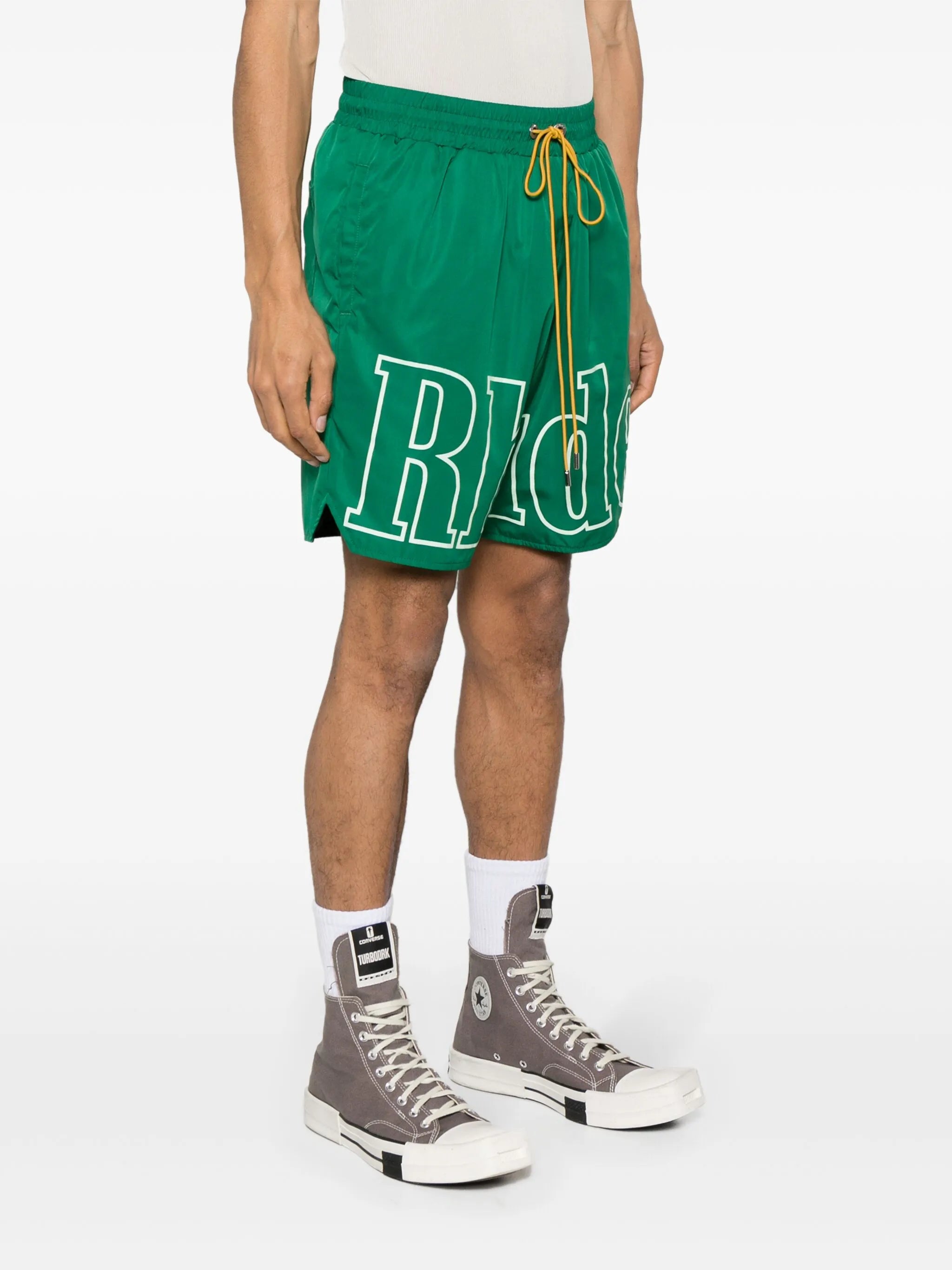logo-print track shorts