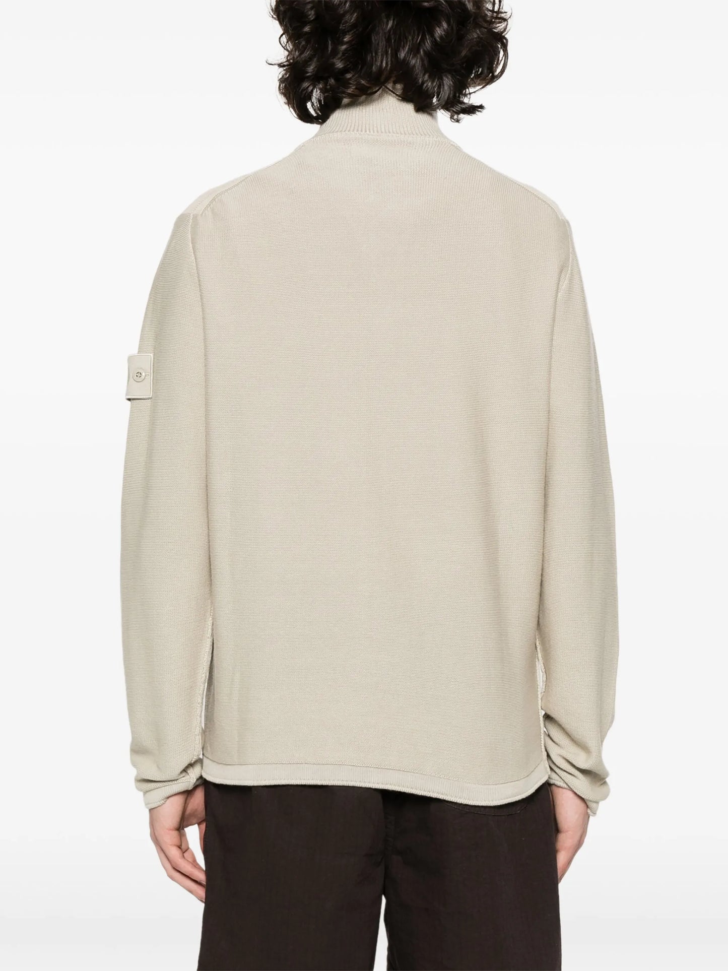 Compass-badge zipped cardigan