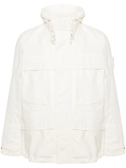 Compass-badge cotton jacket