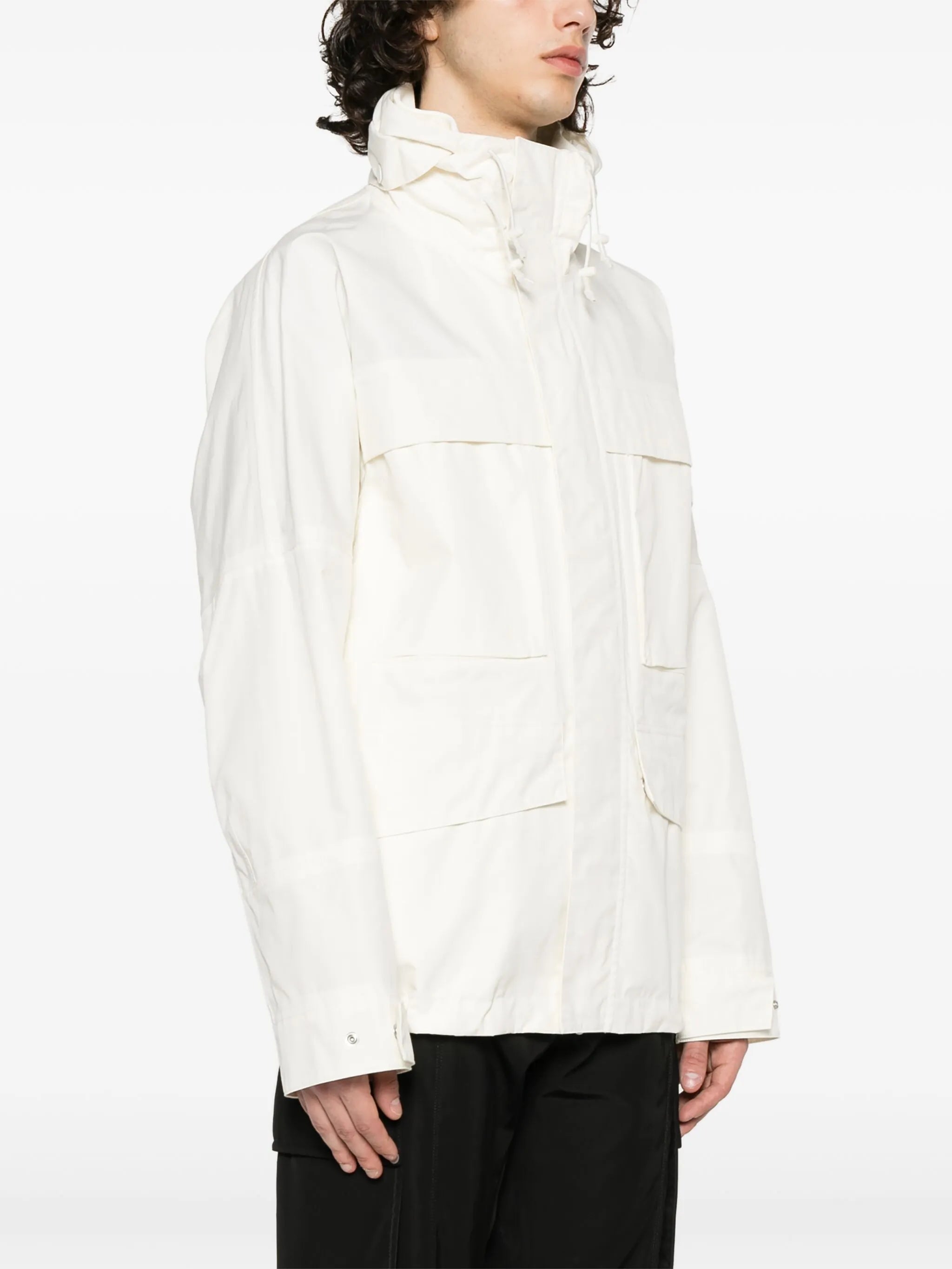 Compass-badge cotton jacket