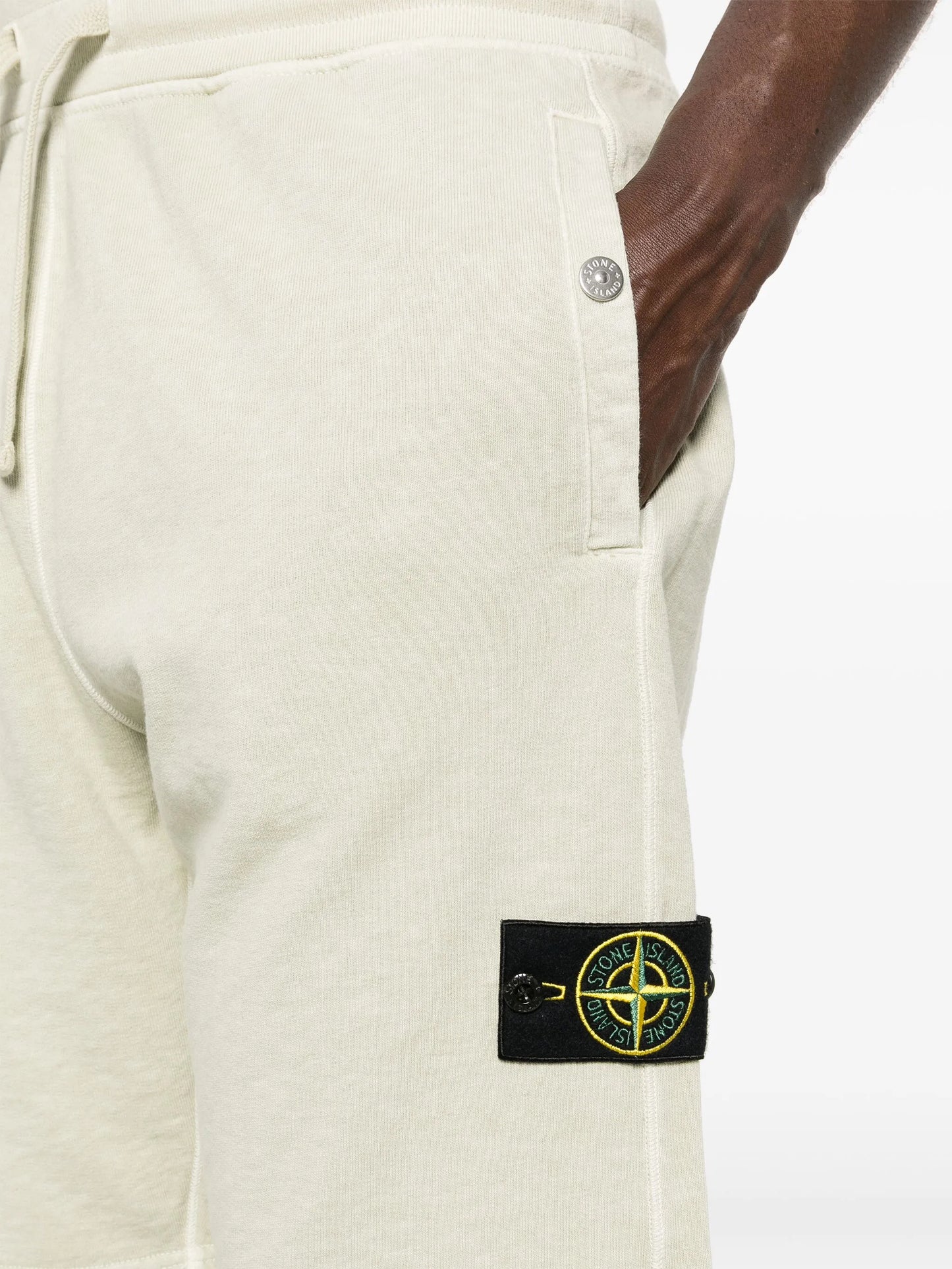 Compass-badge cotton track shorts