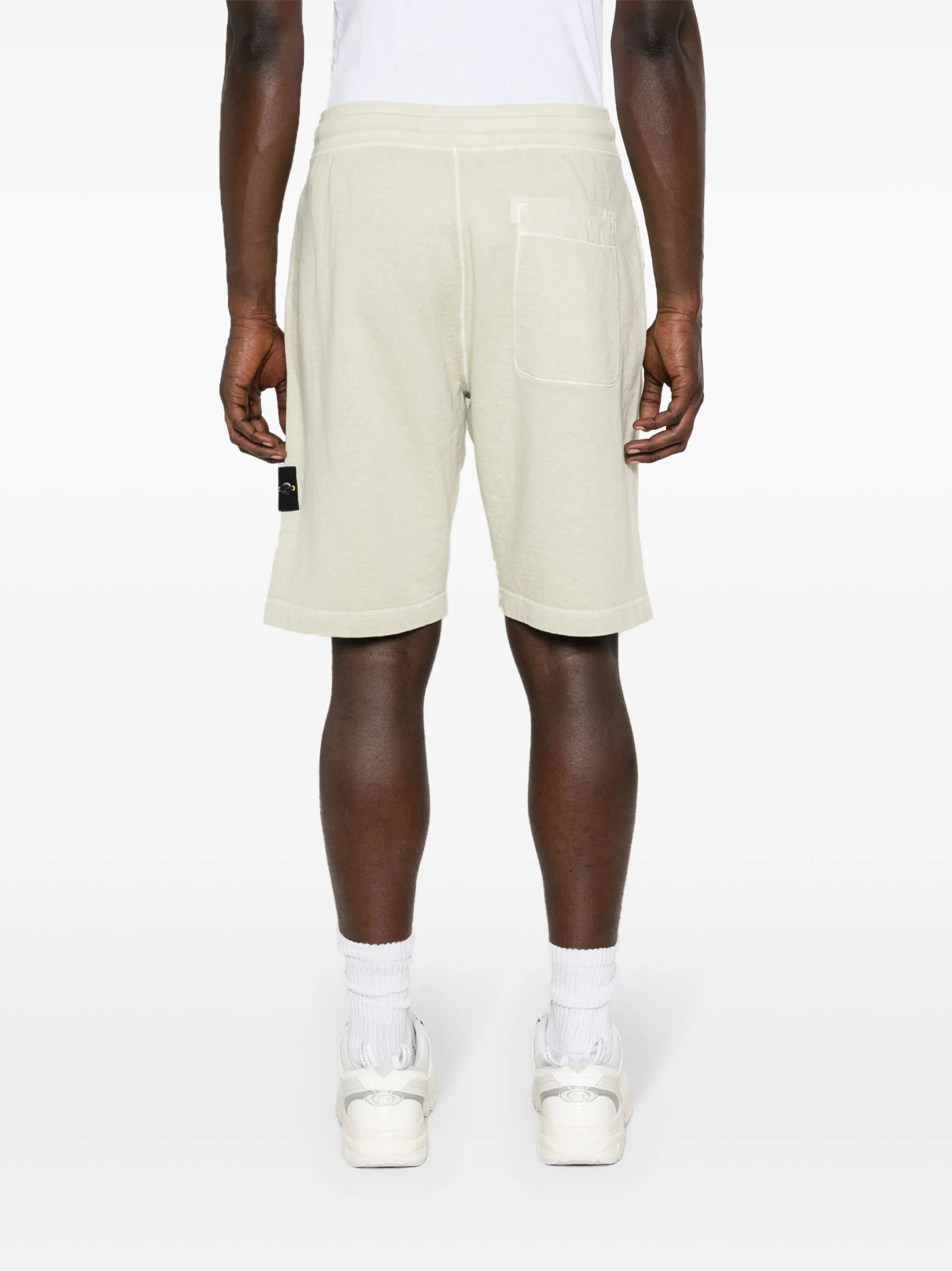 Compass-badge cotton track shorts
