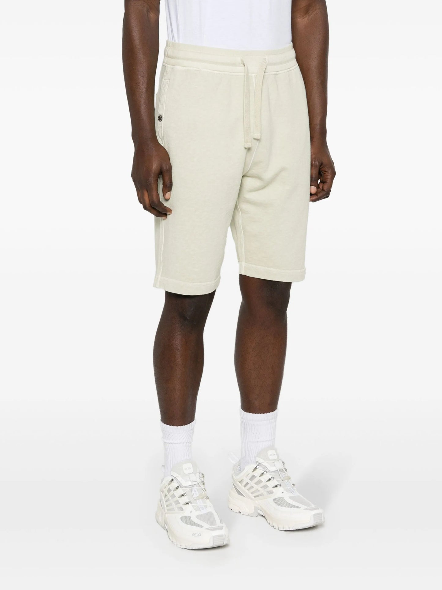 Compass-badge cotton track shorts
