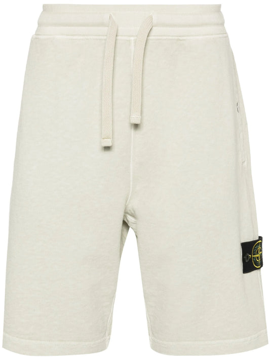 Compass-badge cotton track shorts