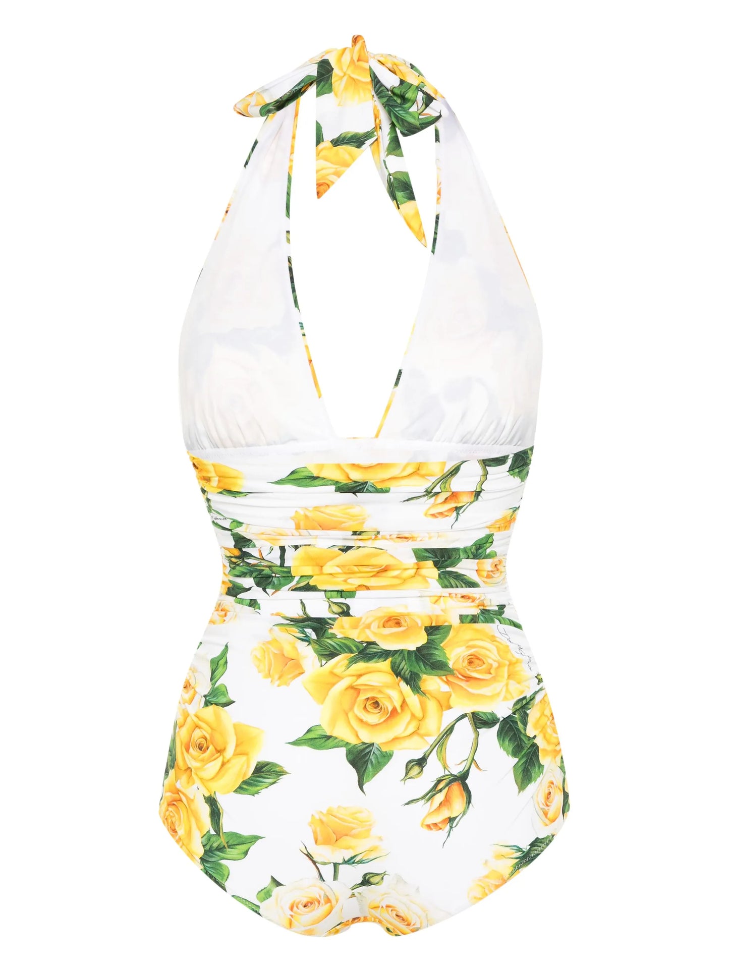 rose-print swimsuit