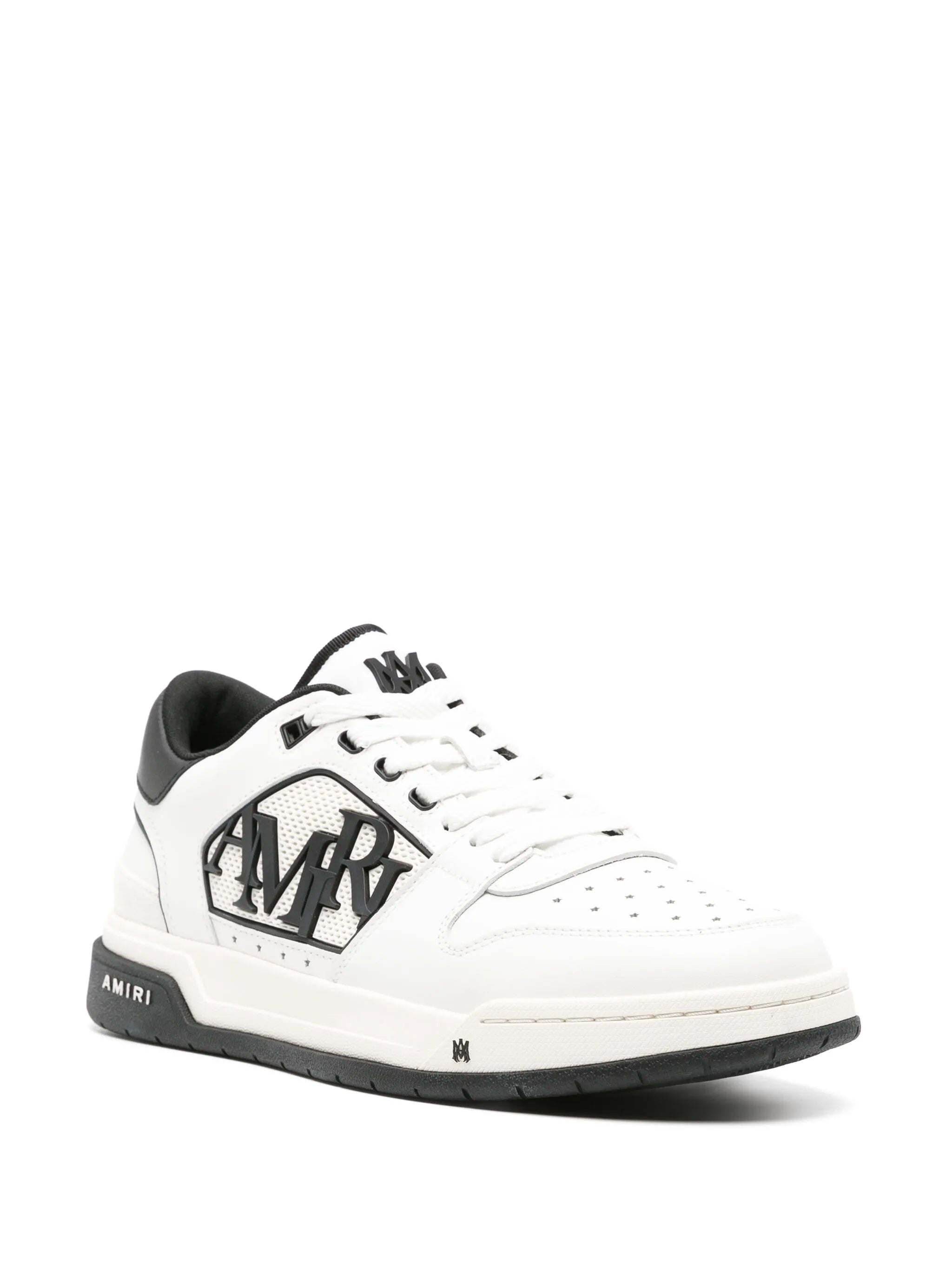 logo-embossed leather sneakers
