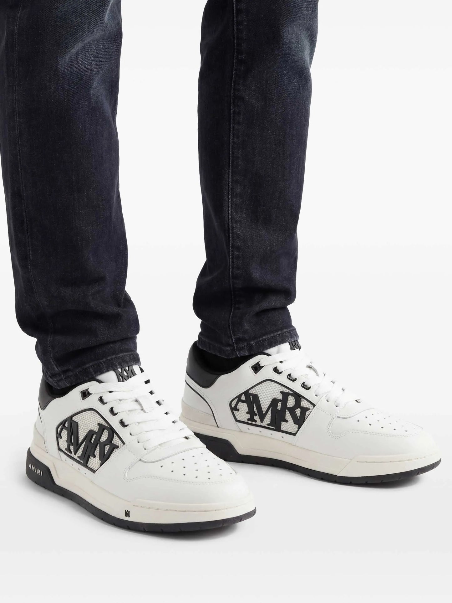 logo-embossed leather sneakers