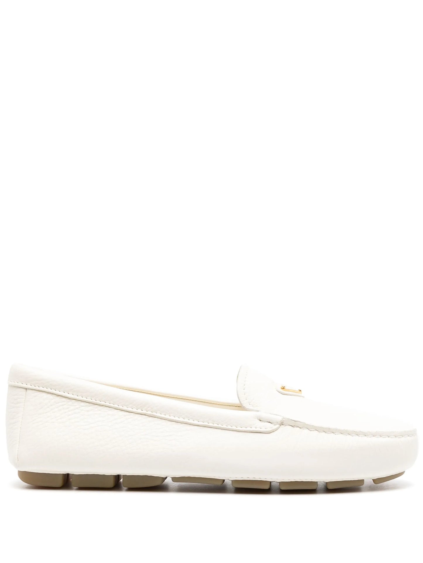 logo-plaque leather loafers