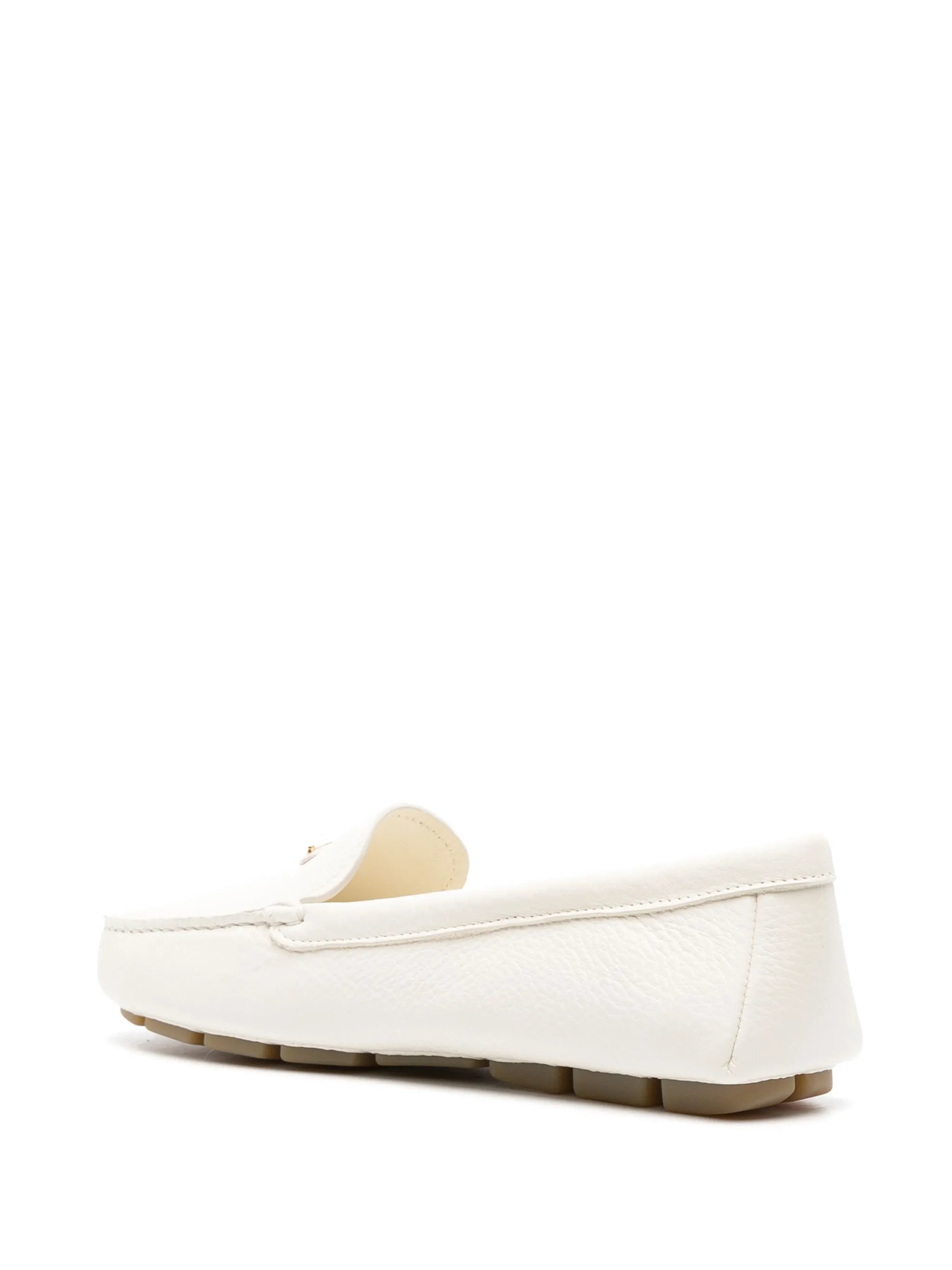 logo-plaque leather loafers