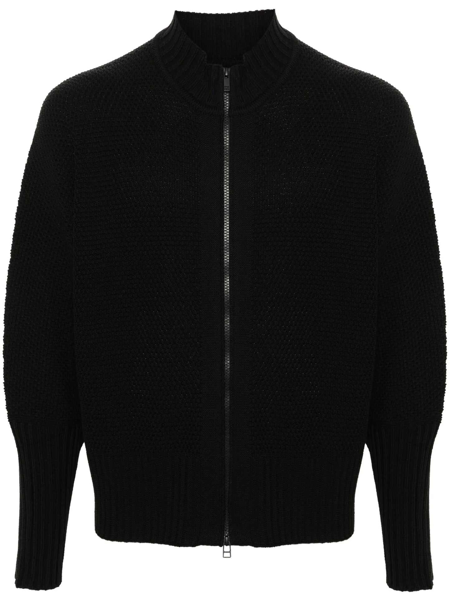 zip-up long-sleeve cardigan