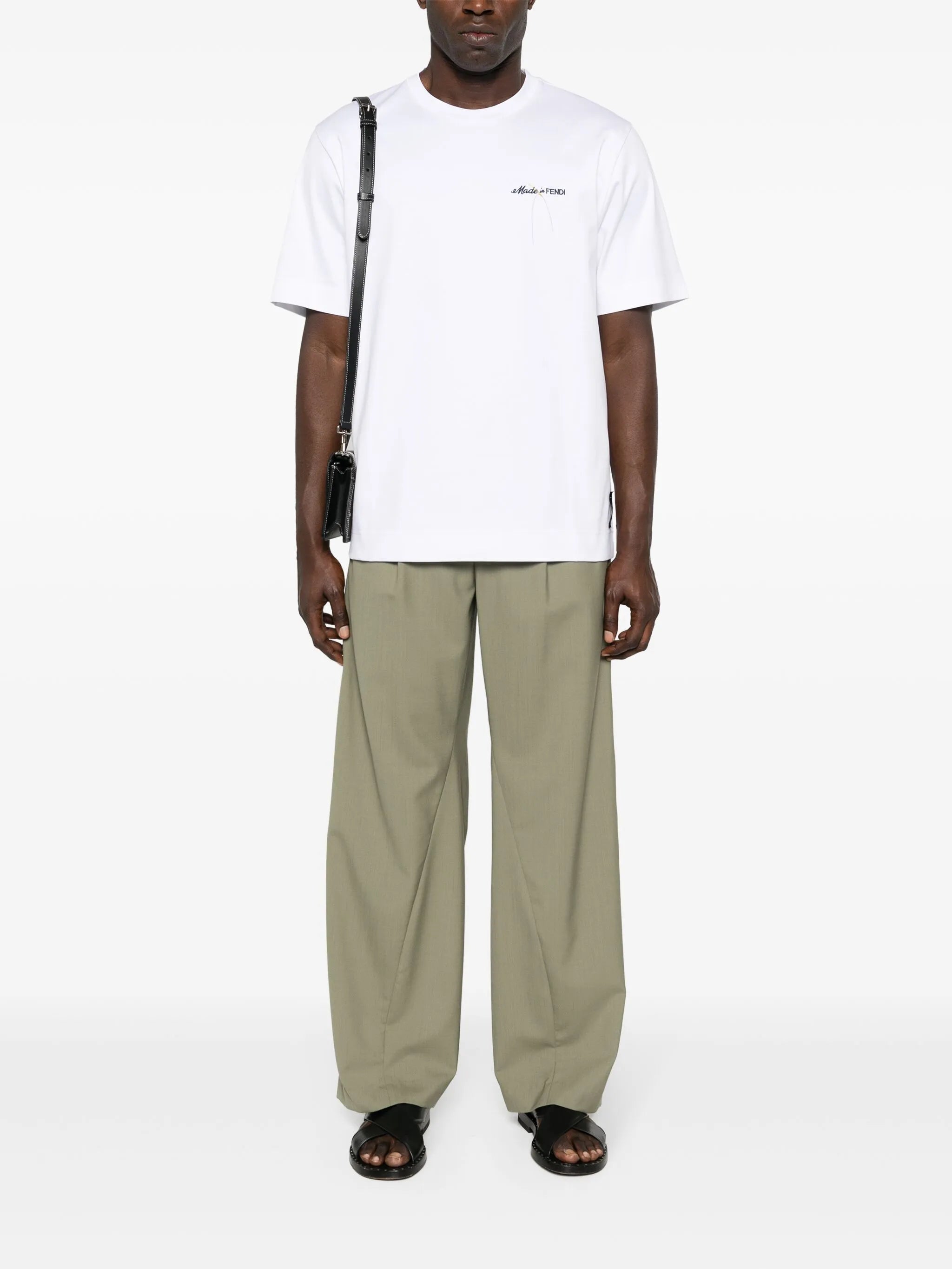 logo-embroidered T-shirt