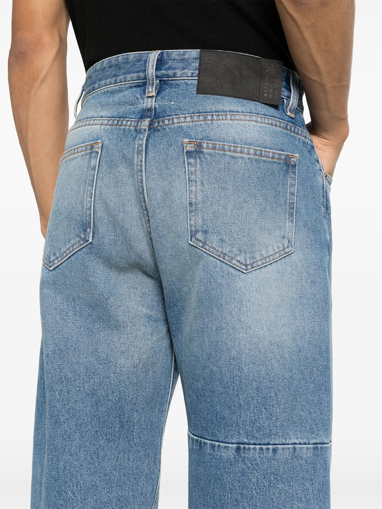 panelled tapered-leg jeans