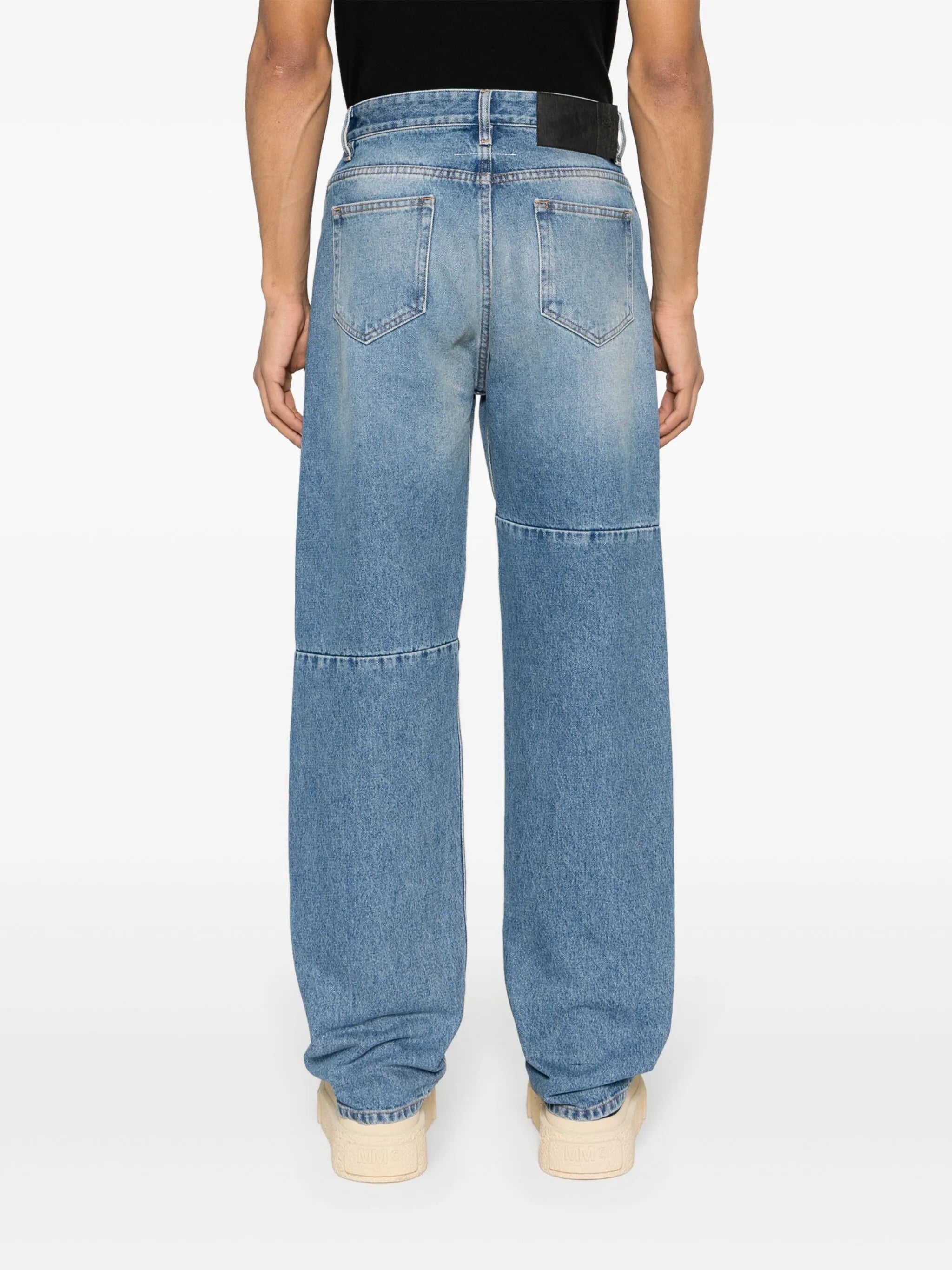 panelled tapered-leg jeans
