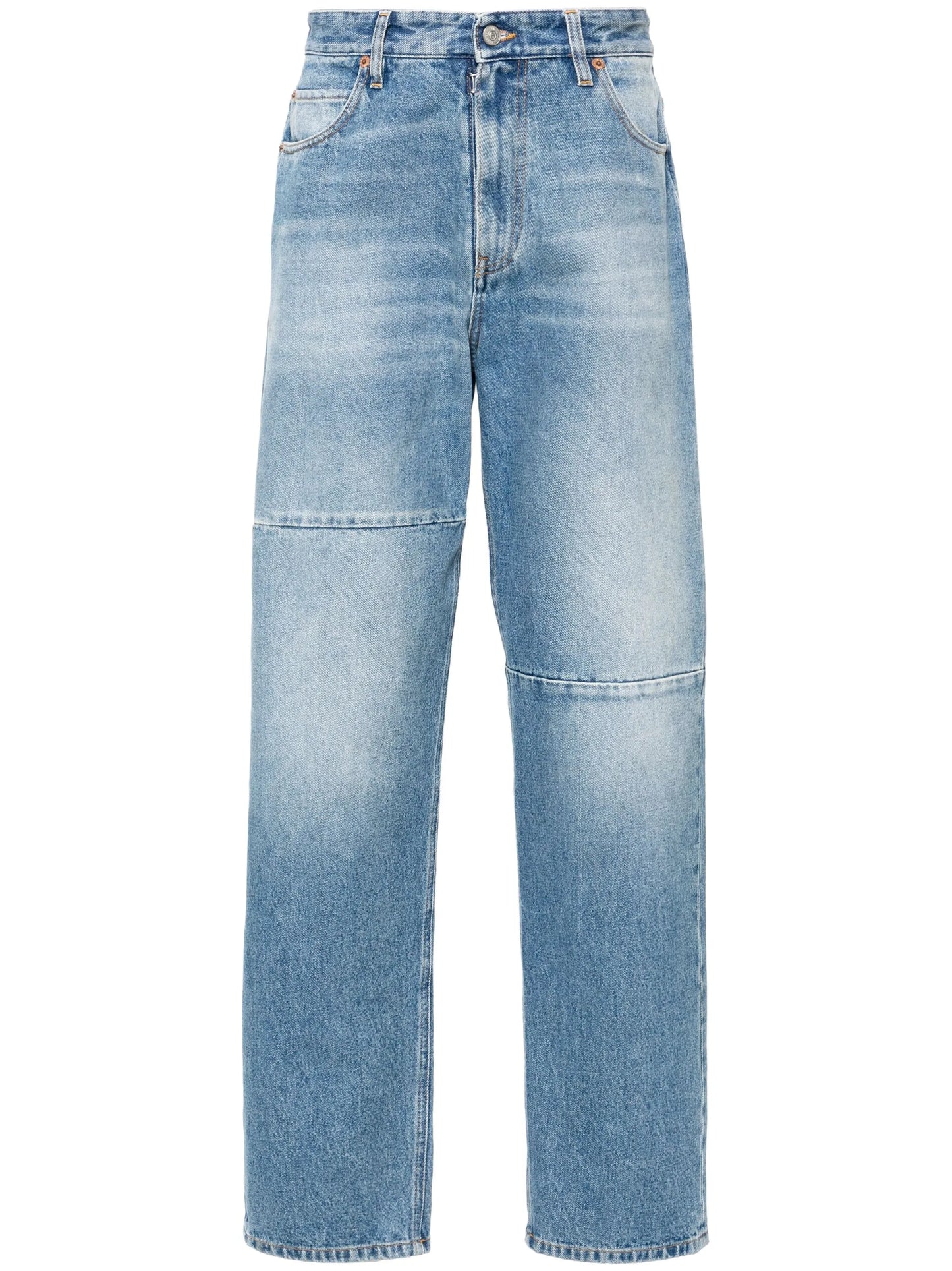 panelled tapered-leg jeans
