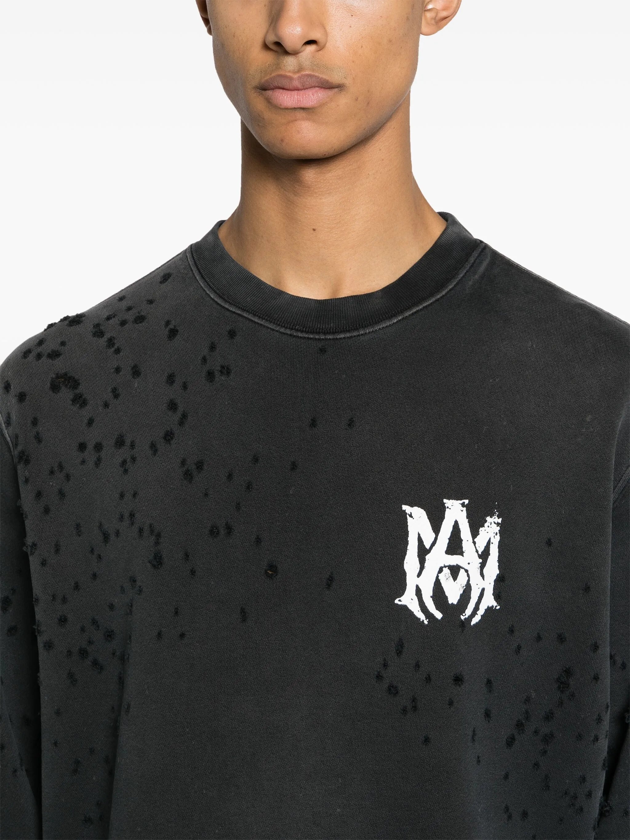 Shotgun ripped cotton sweatshirt
