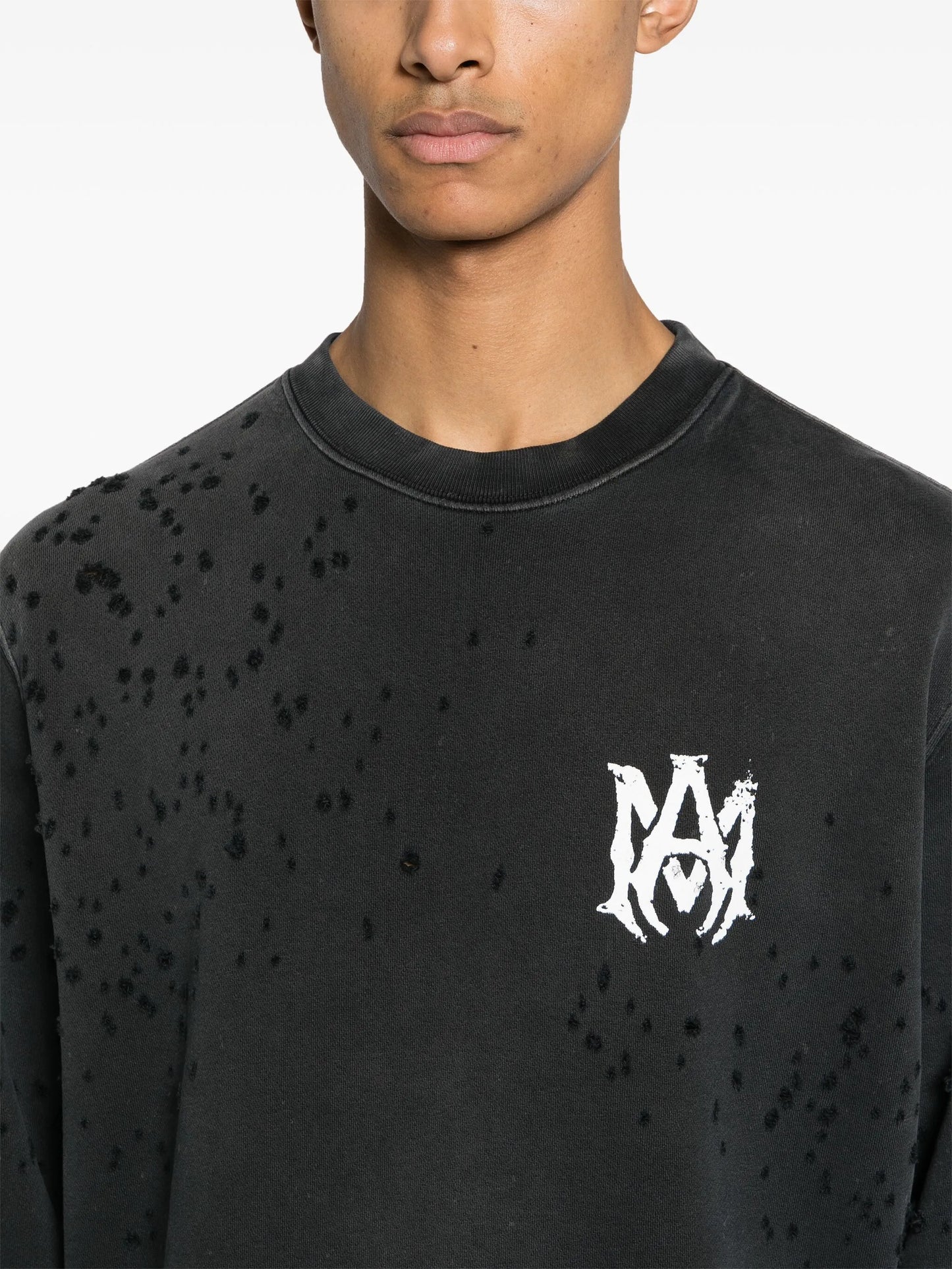 Shotgun ripped cotton sweatshirt