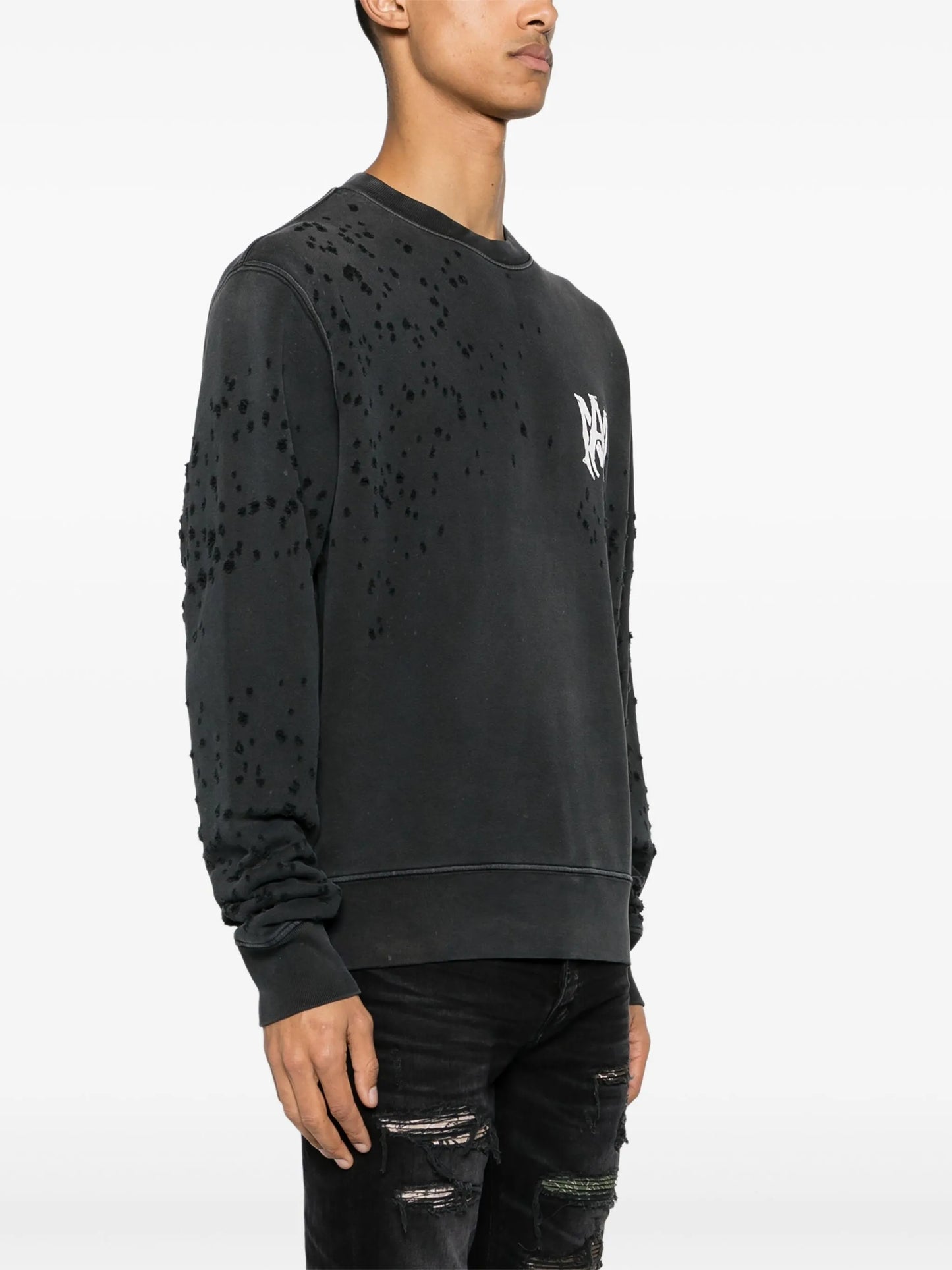 Shotgun ripped cotton sweatshirt