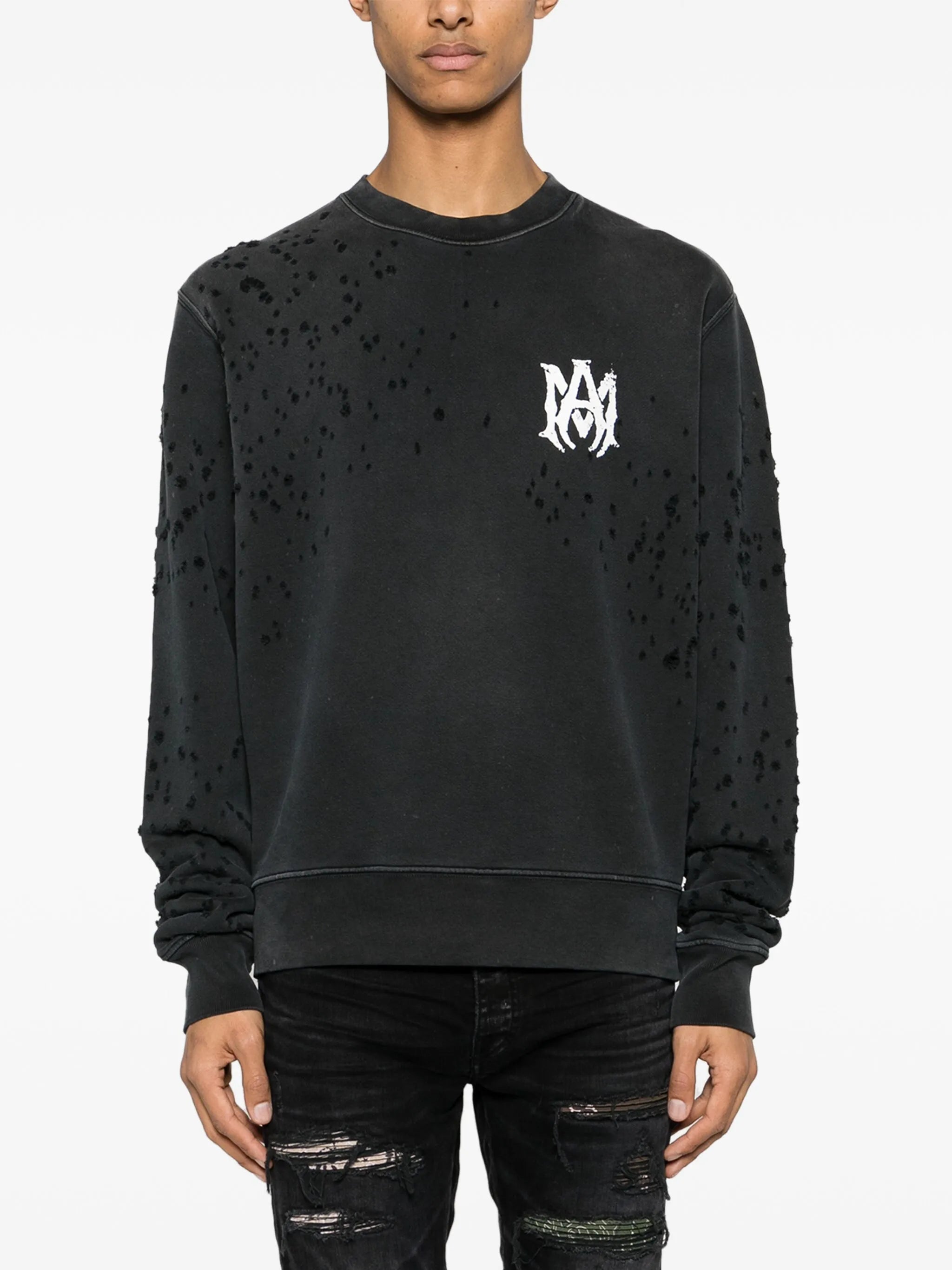 Shotgun ripped cotton sweatshirt