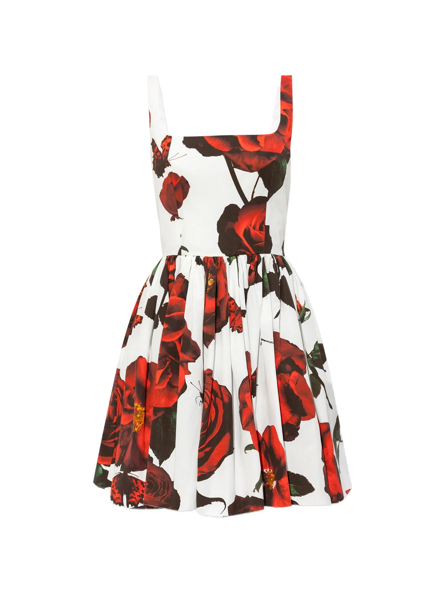 floral-print flared mini dress