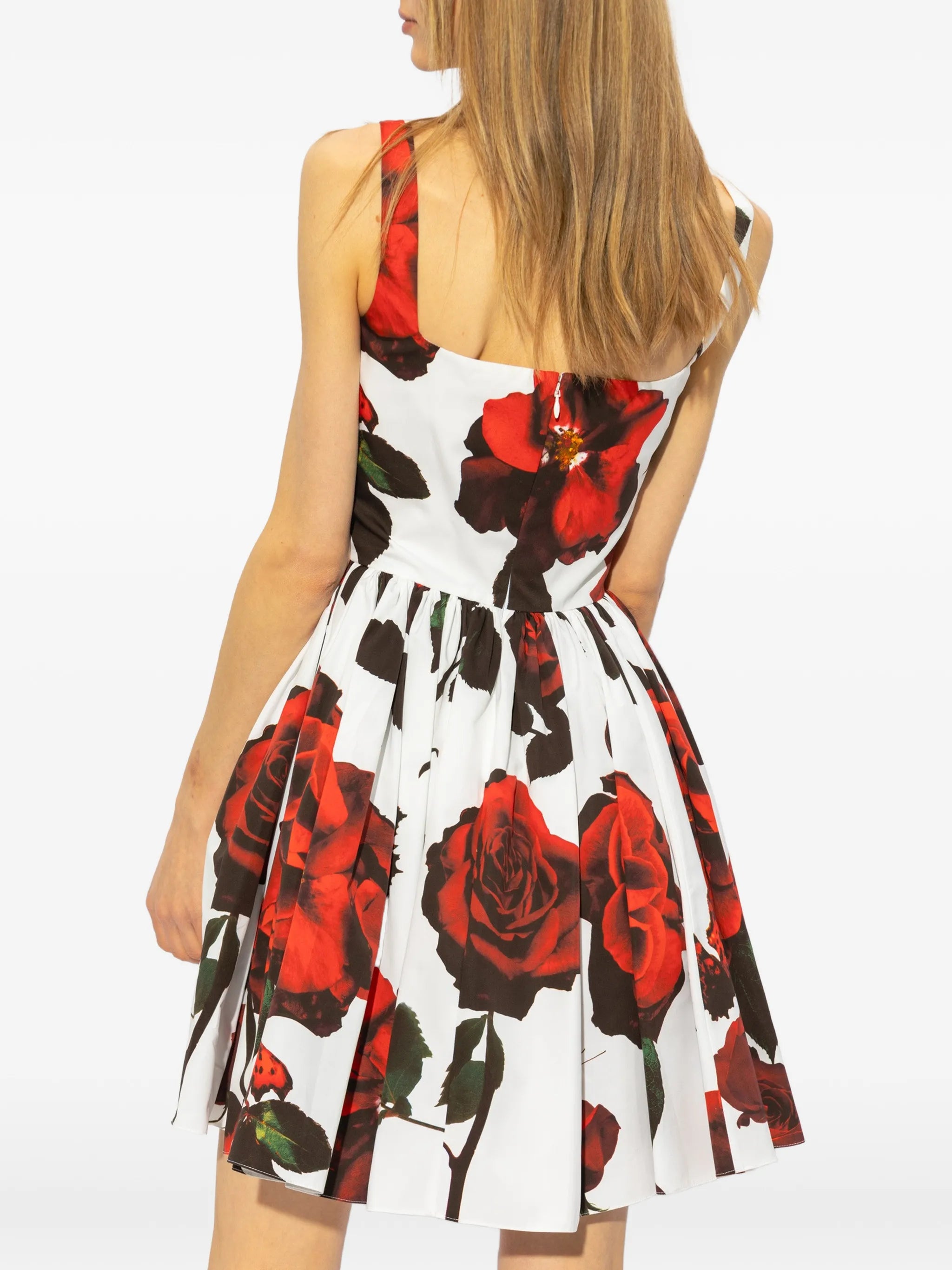 floral-print flared mini dress