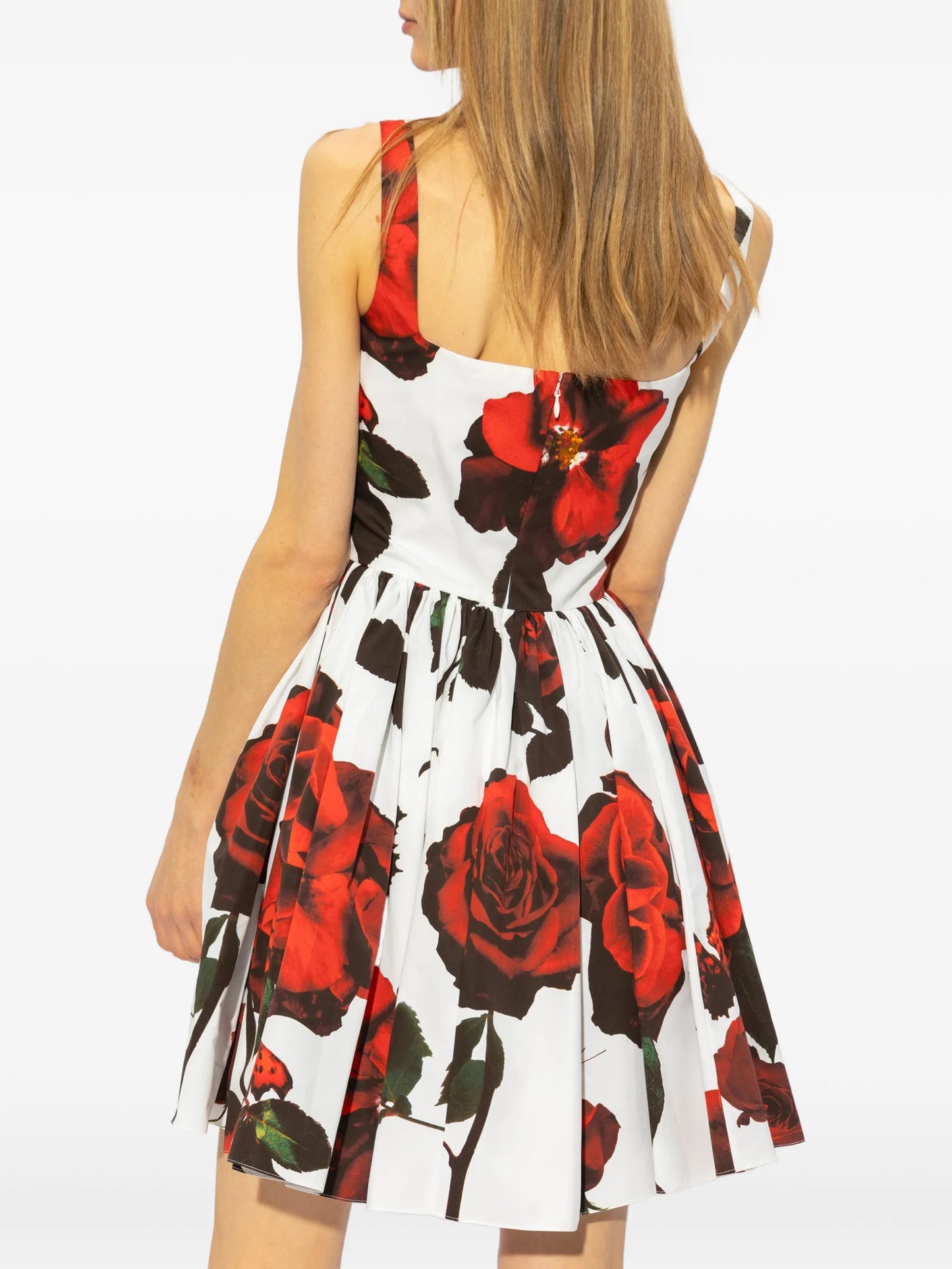 floral-print flared mini dress