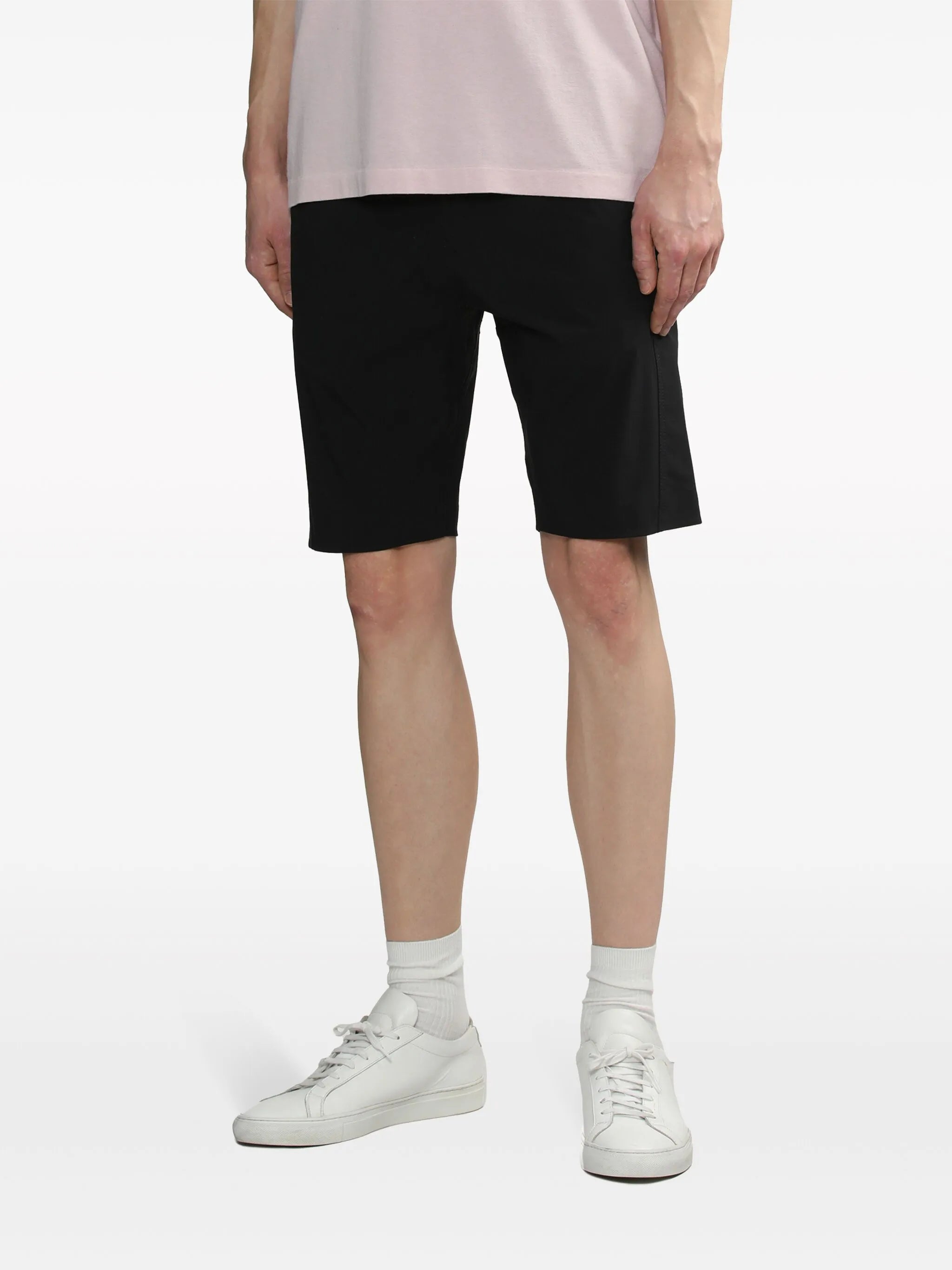 elasticated-waist track shorts
