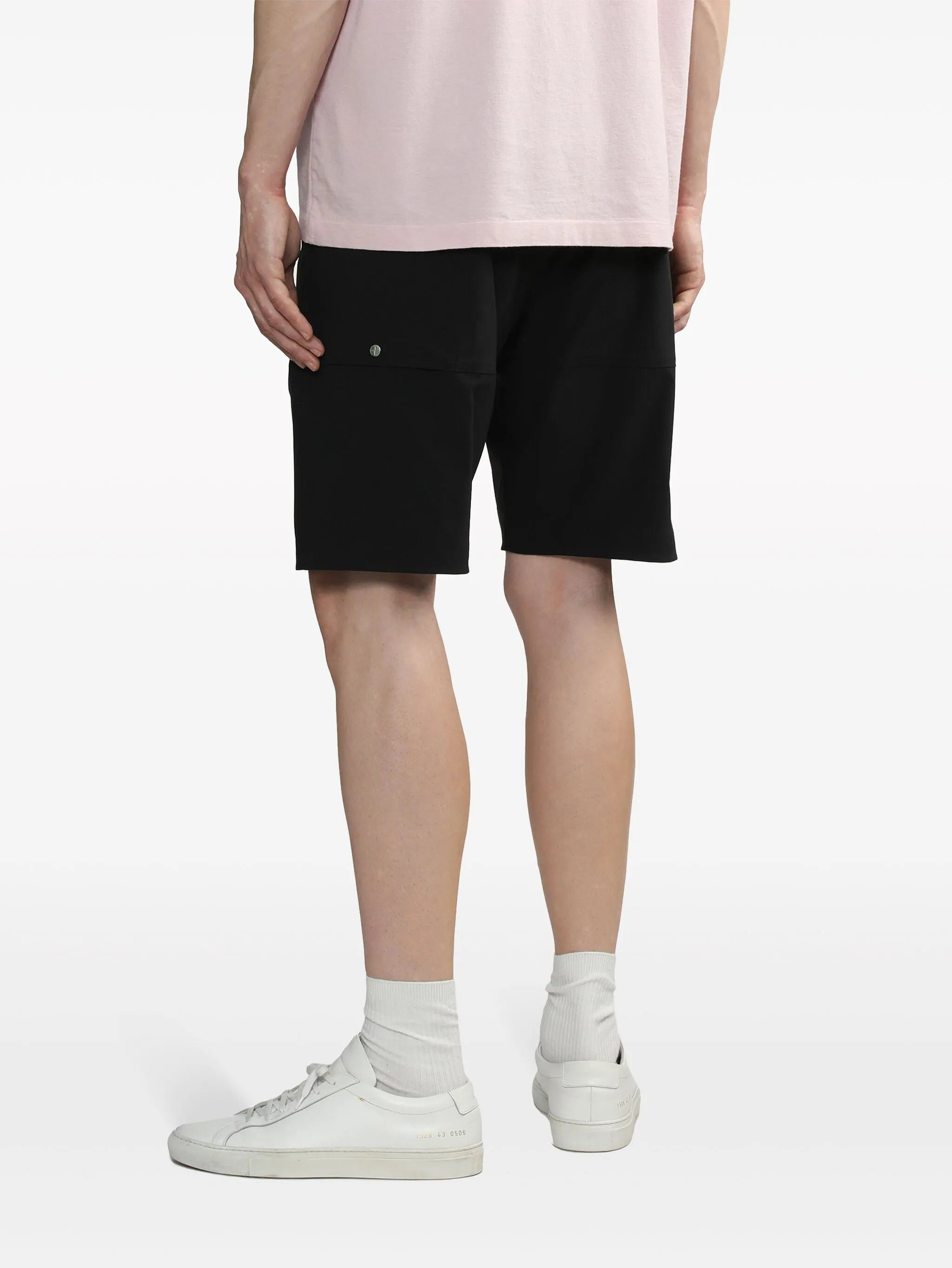 elasticated-waist track shorts