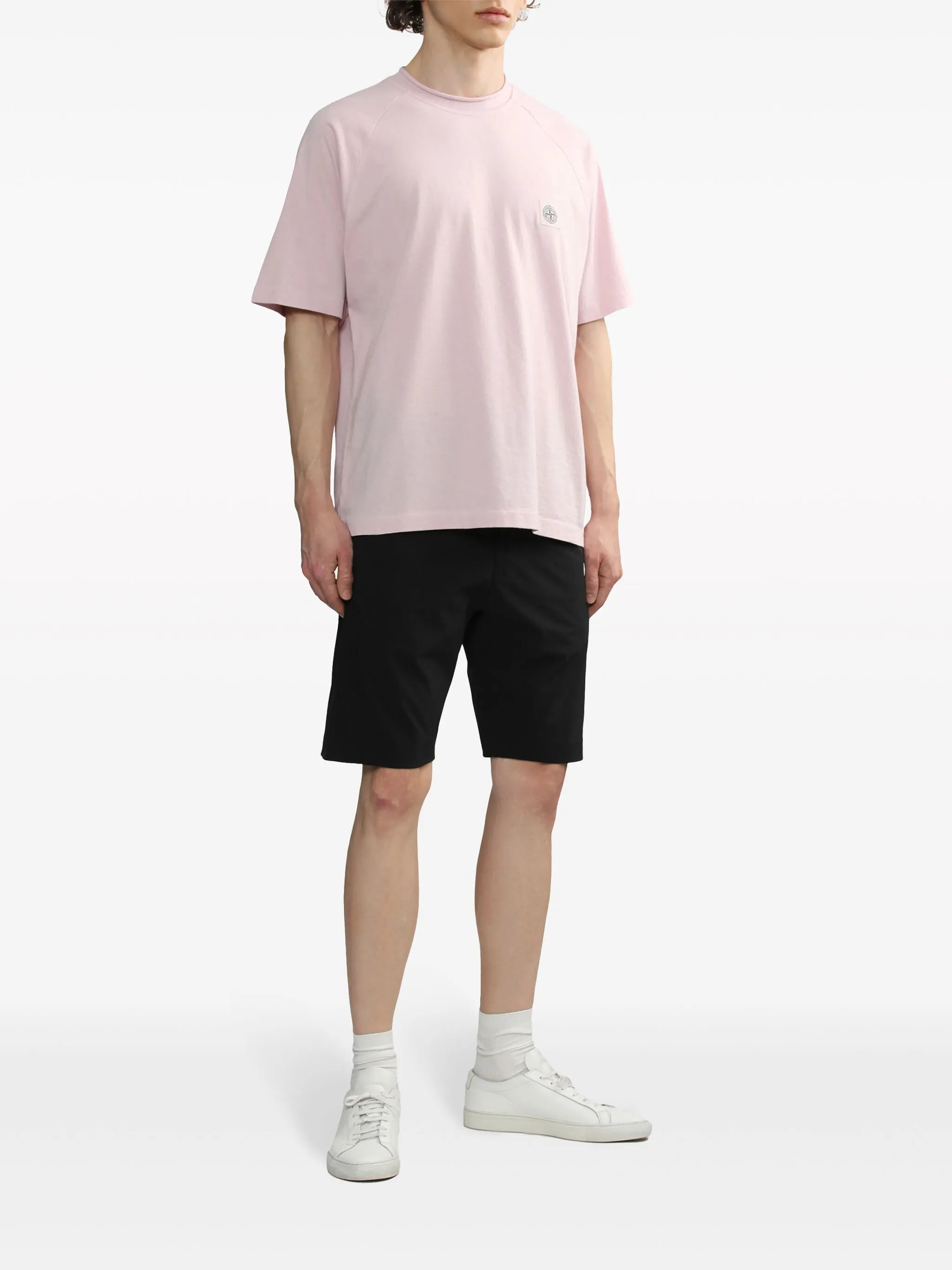 elasticated-waist track shorts