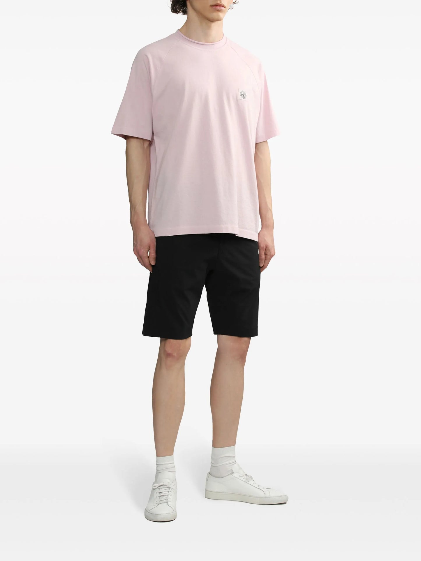 elasticated-waist track shorts