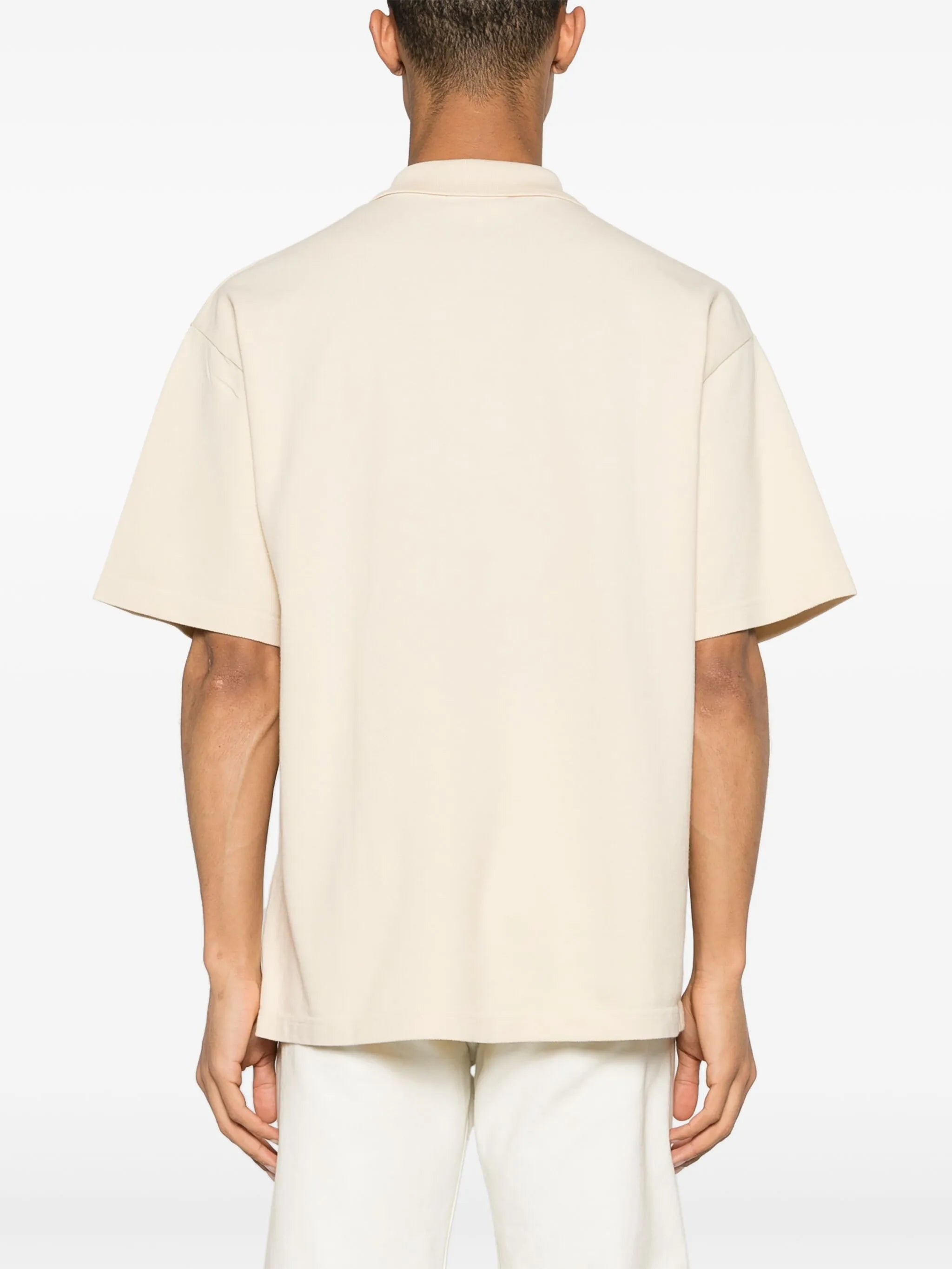 fox-motif cotton polo shirt