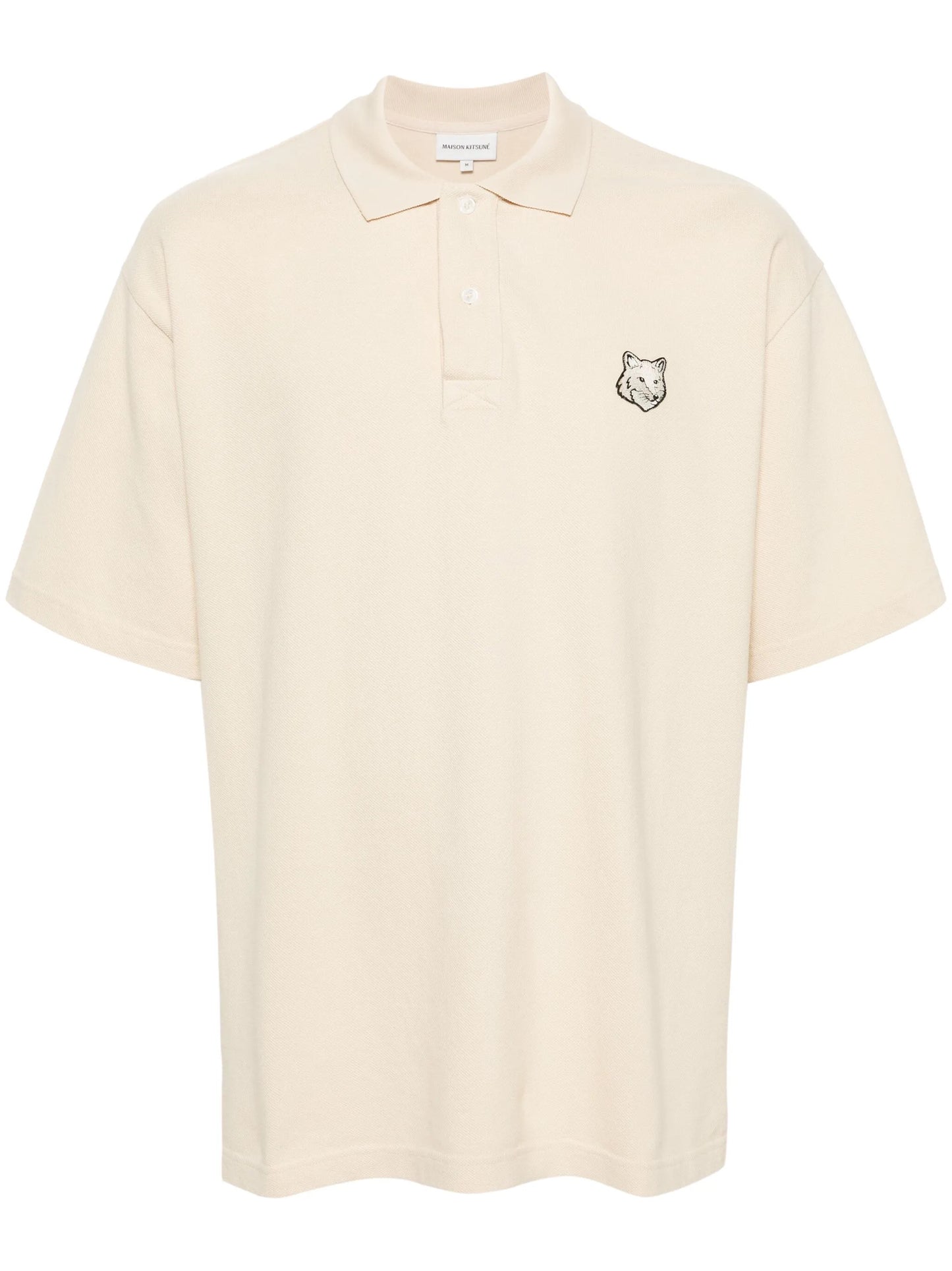fox-motif cotton polo shirt