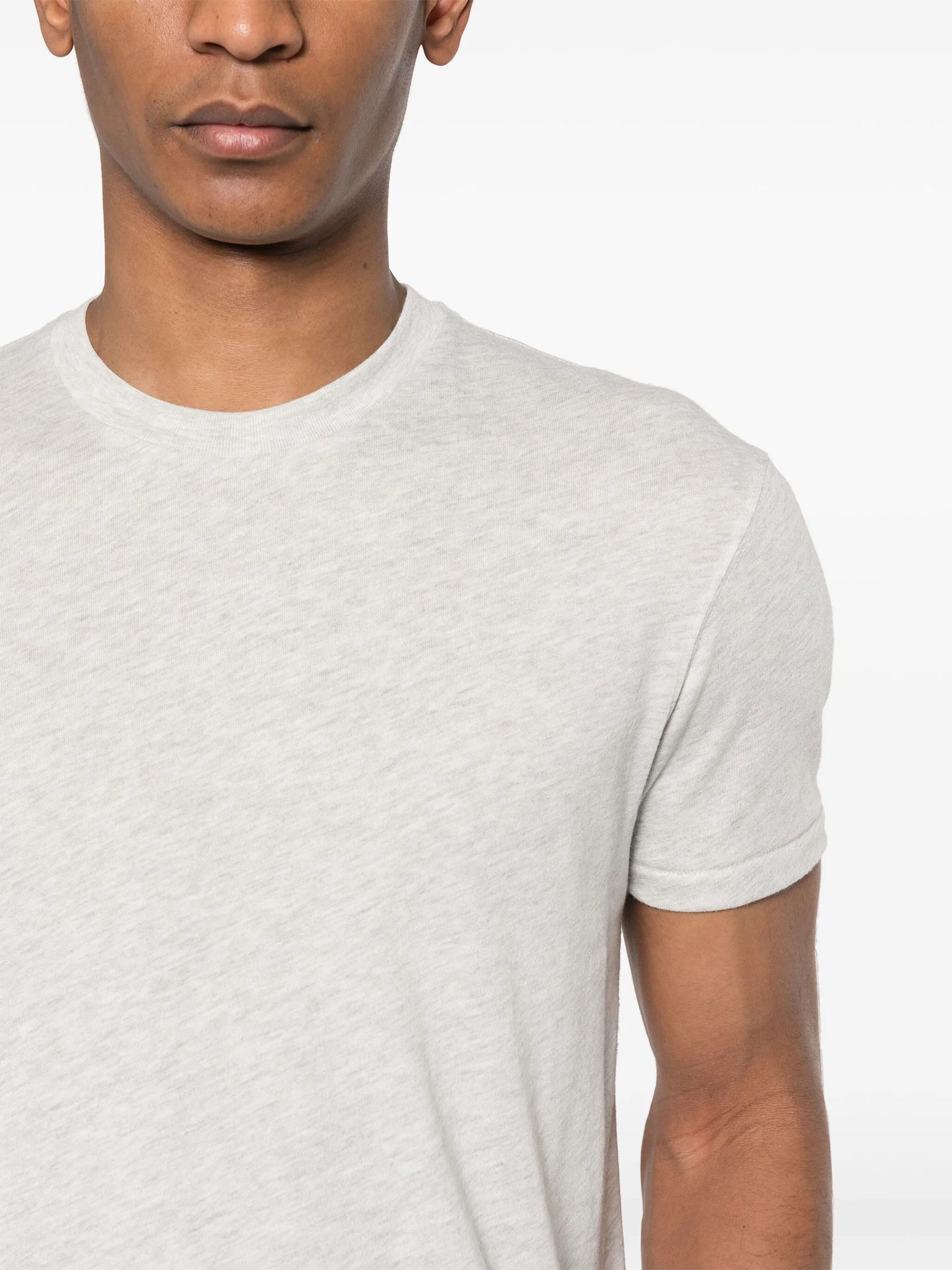 logo-embroidered mélange T-shirt