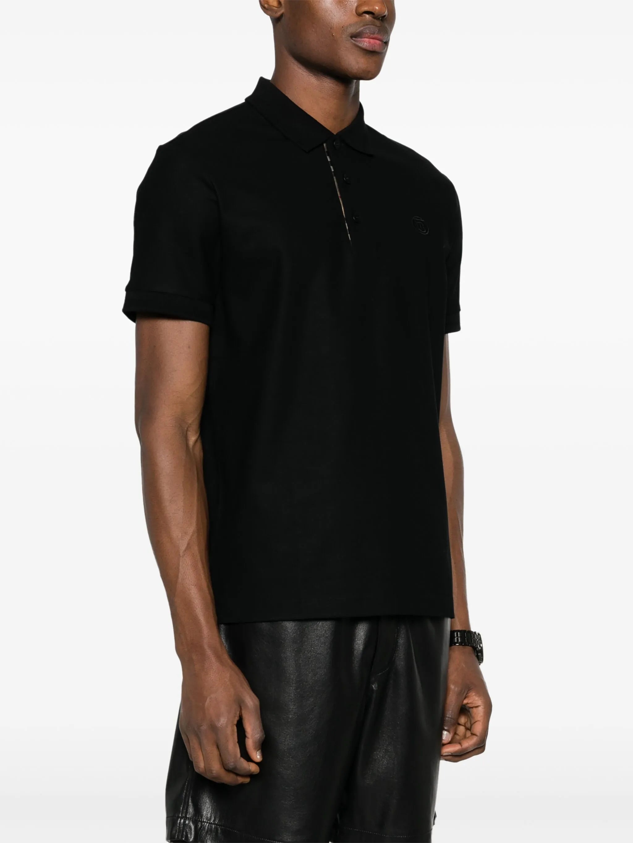 logo-embroidered piqué polo shirt