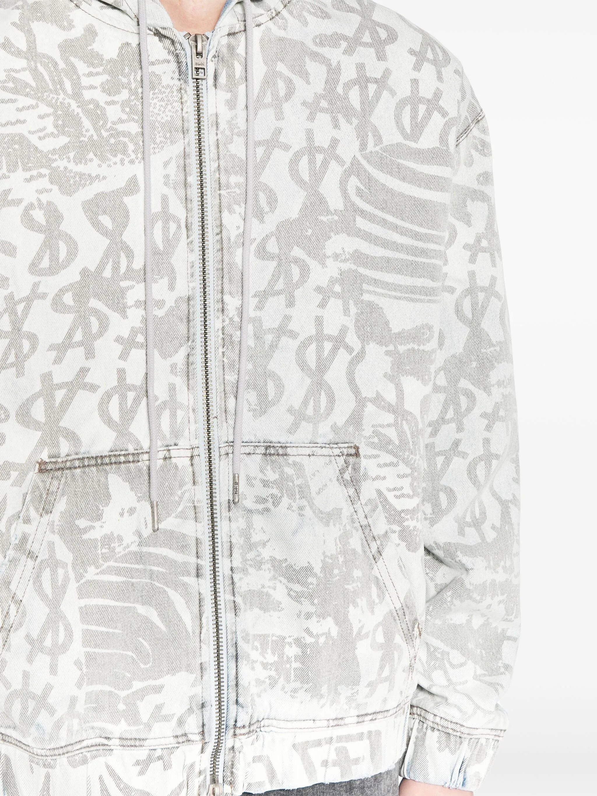 logo-print hooded zip jacket