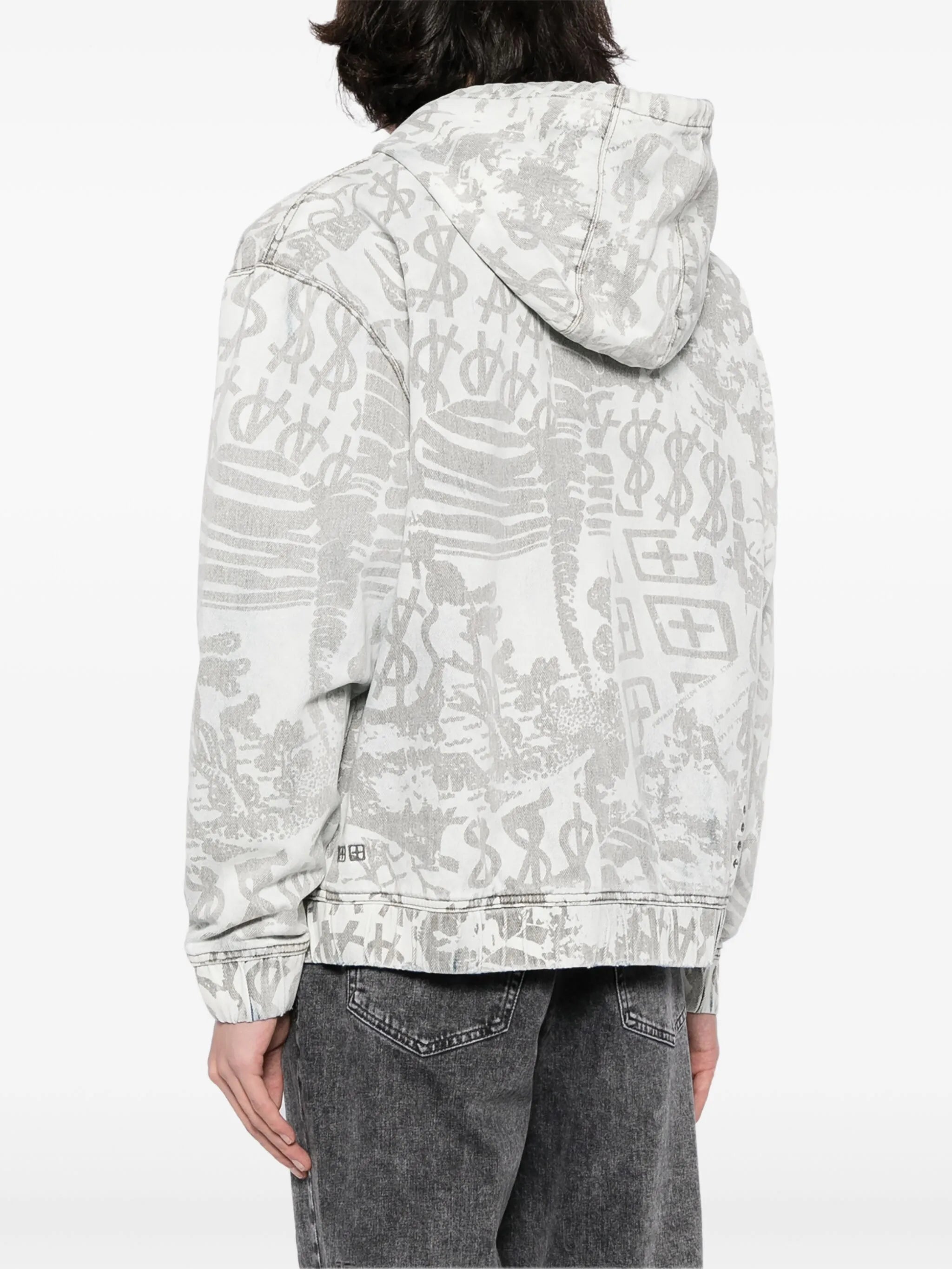 logo-print hooded zip jacket