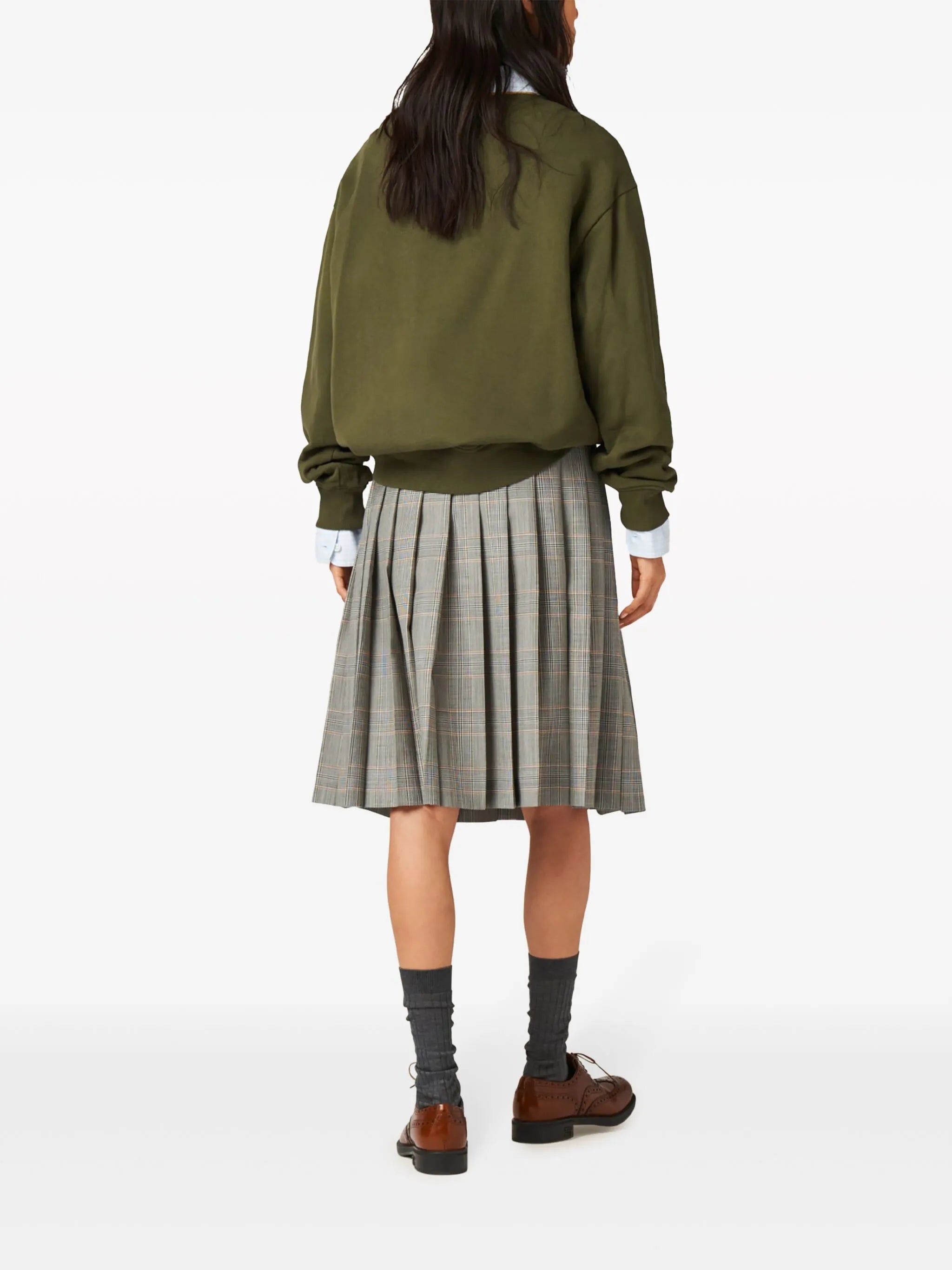 logo-embroidered fleece sweatshirt