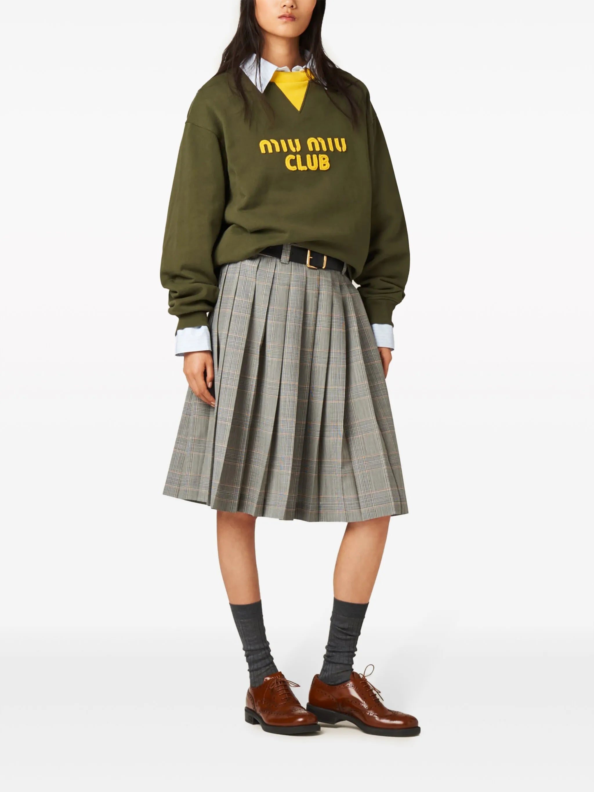 logo-embroidered fleece sweatshirt