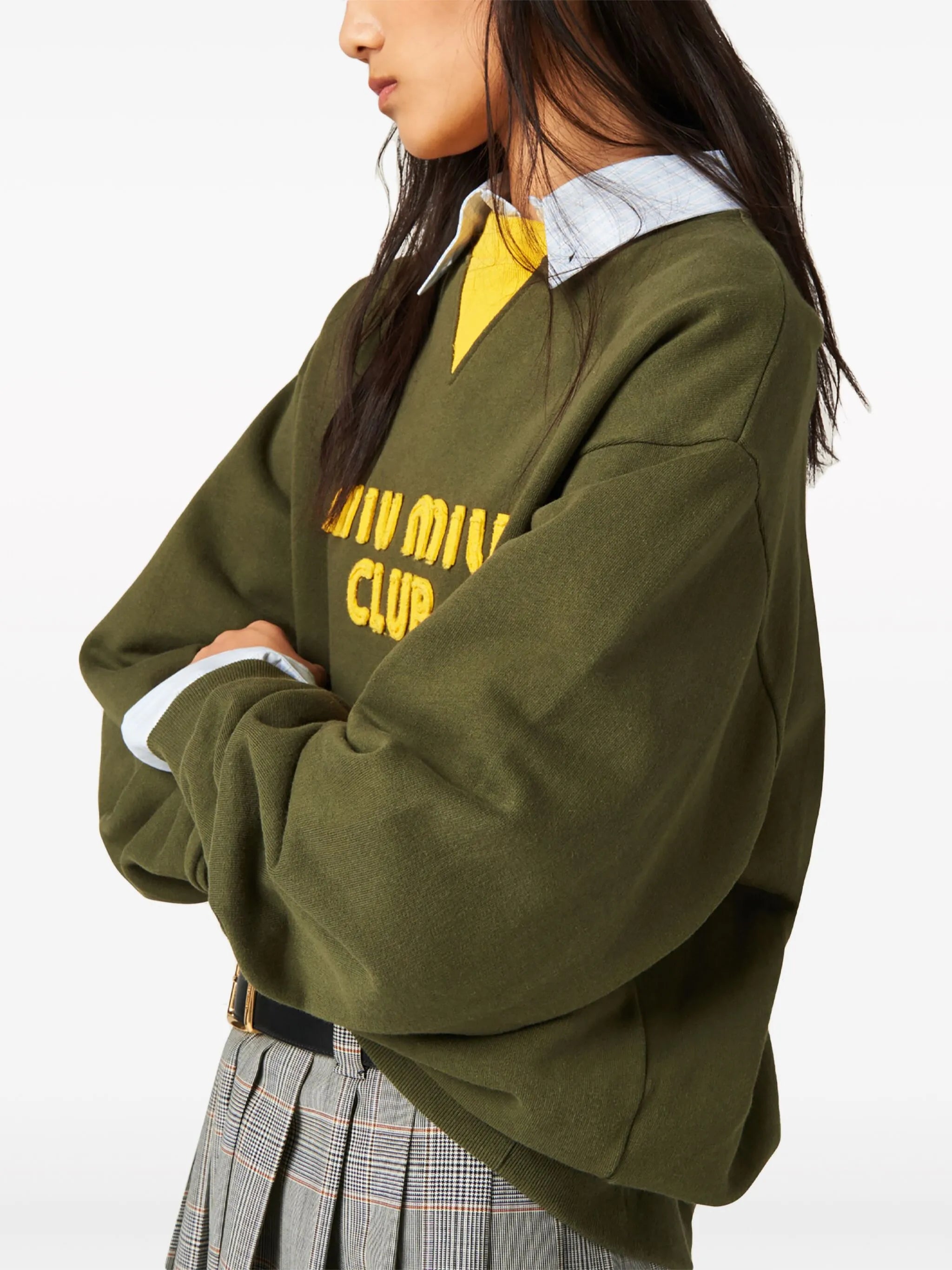 logo-embroidered fleece sweatshirt