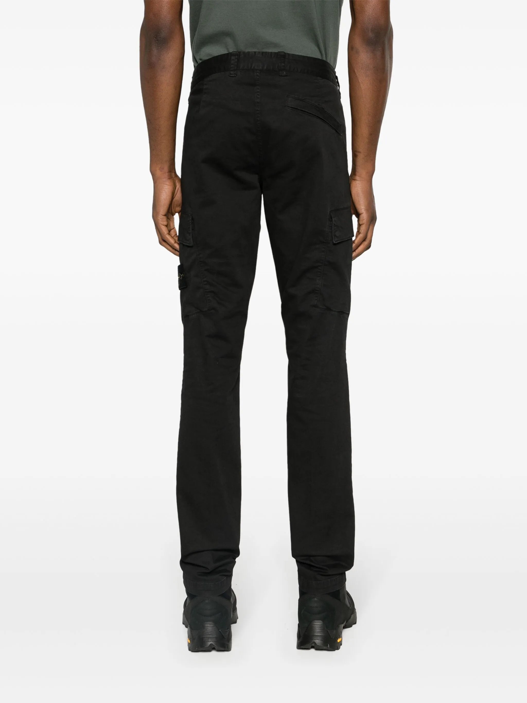 Compass-badge cotton skinny trousers