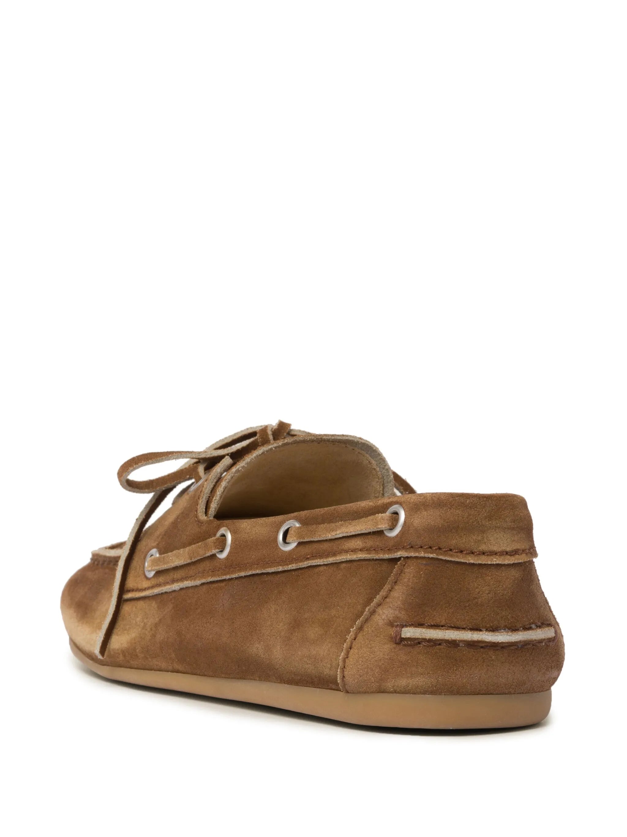 logo-embossed suede loafers