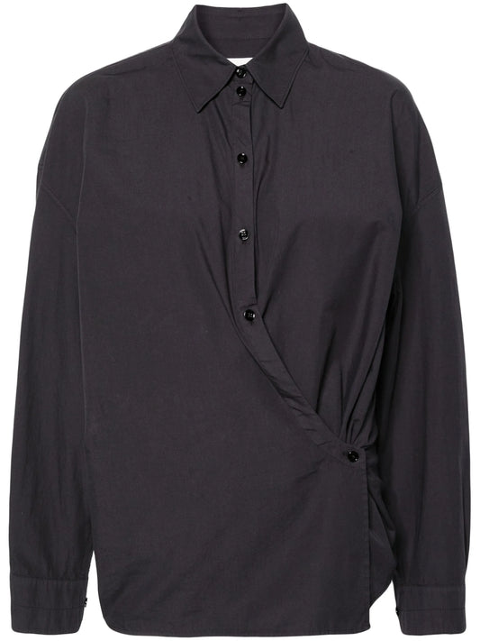 twist-detail cotton shirt