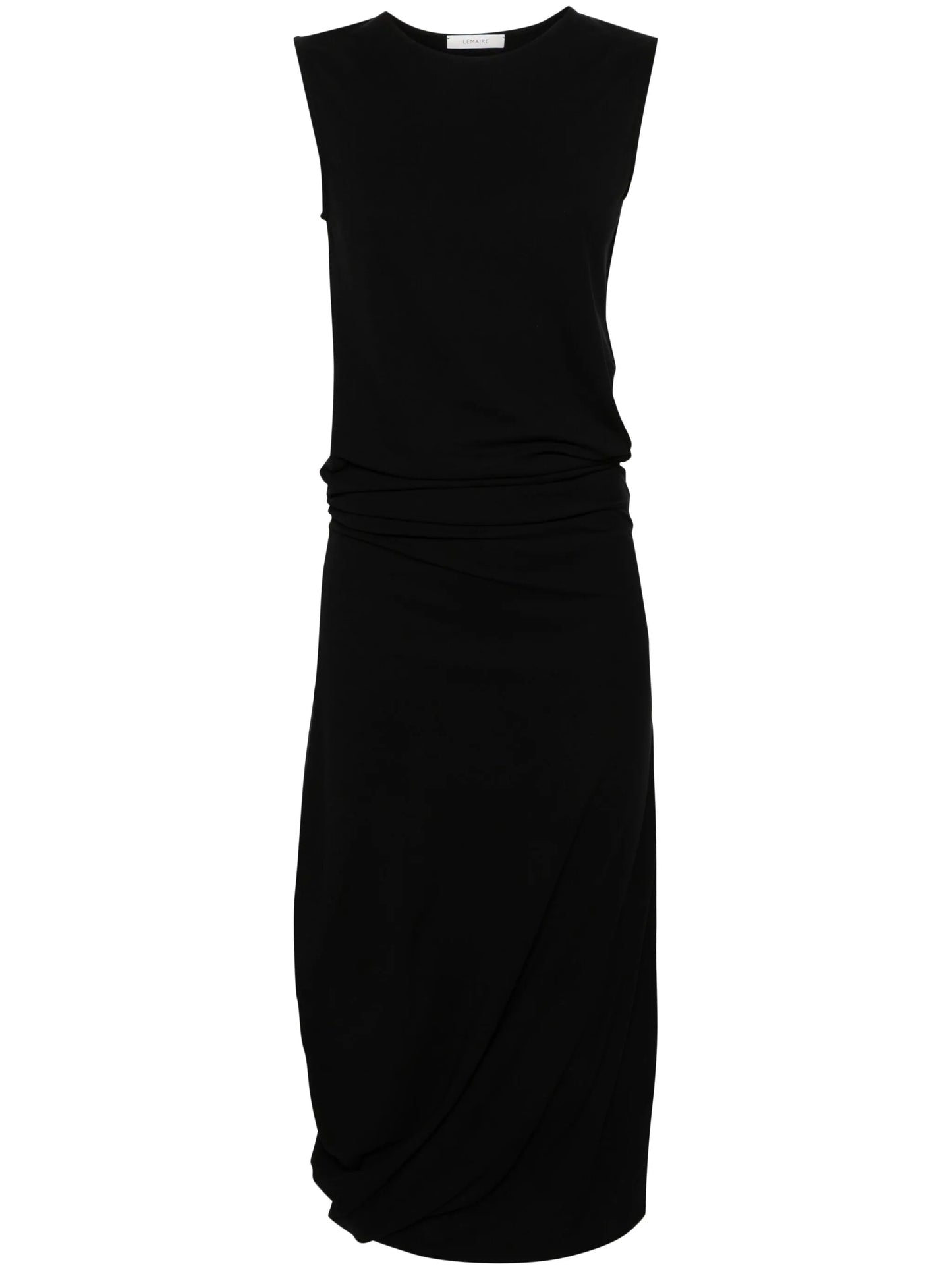 draped crepe maxi dress