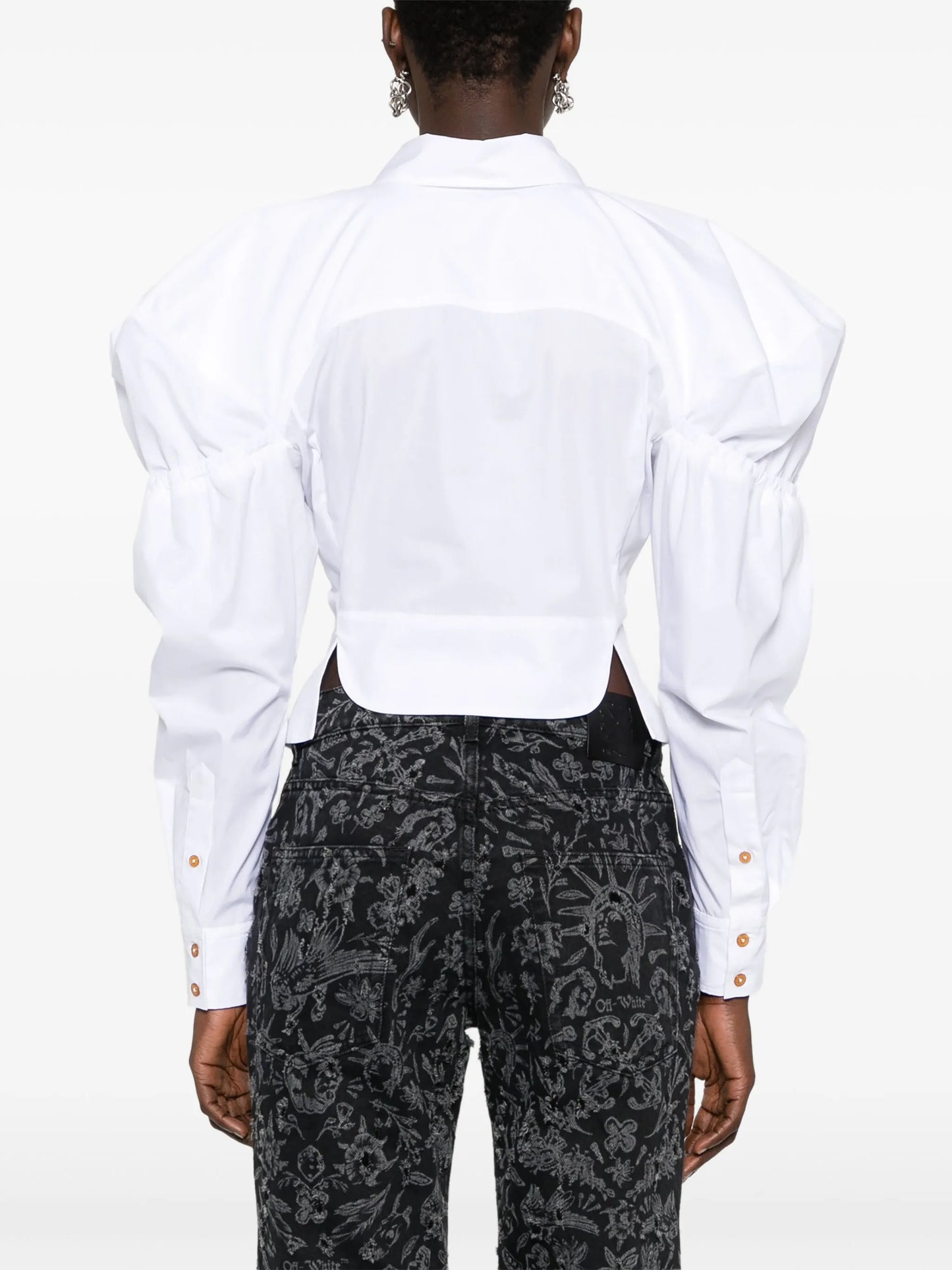 Orb-embroidered cotton shirt
