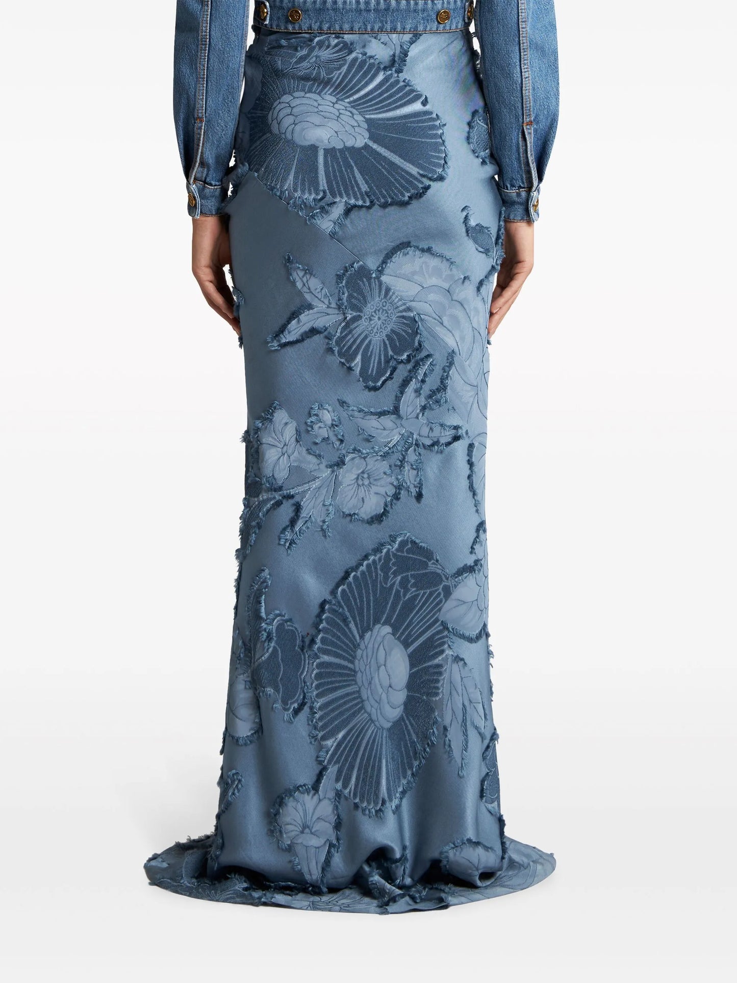 floral-jacquard maxi skirt
