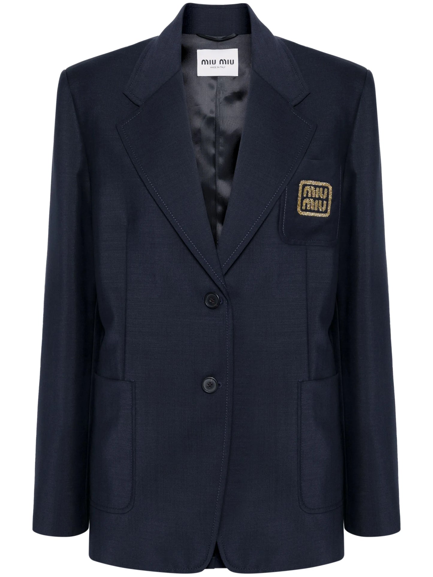 logo-embroidered blazer