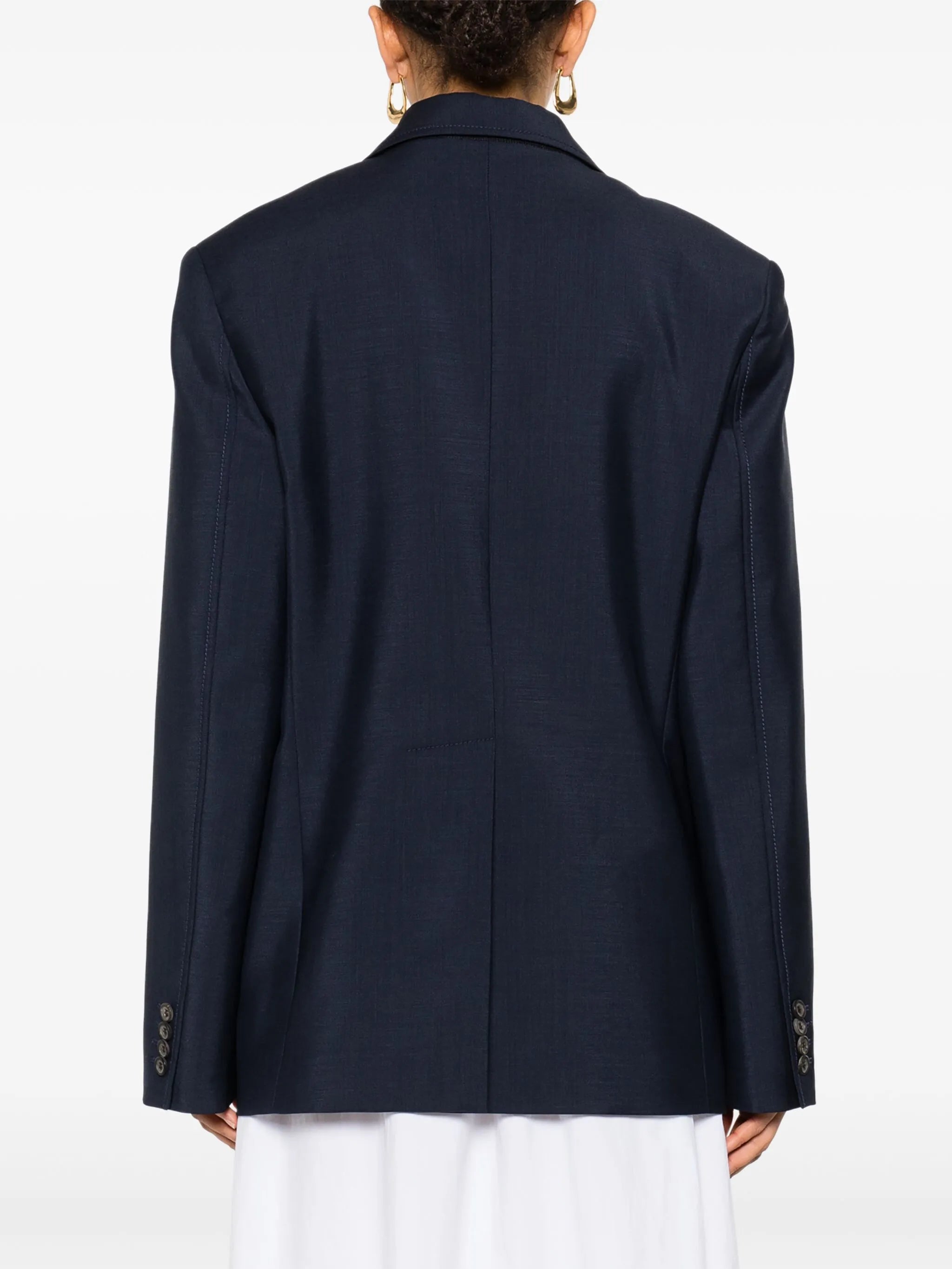 logo-embroidered blazer