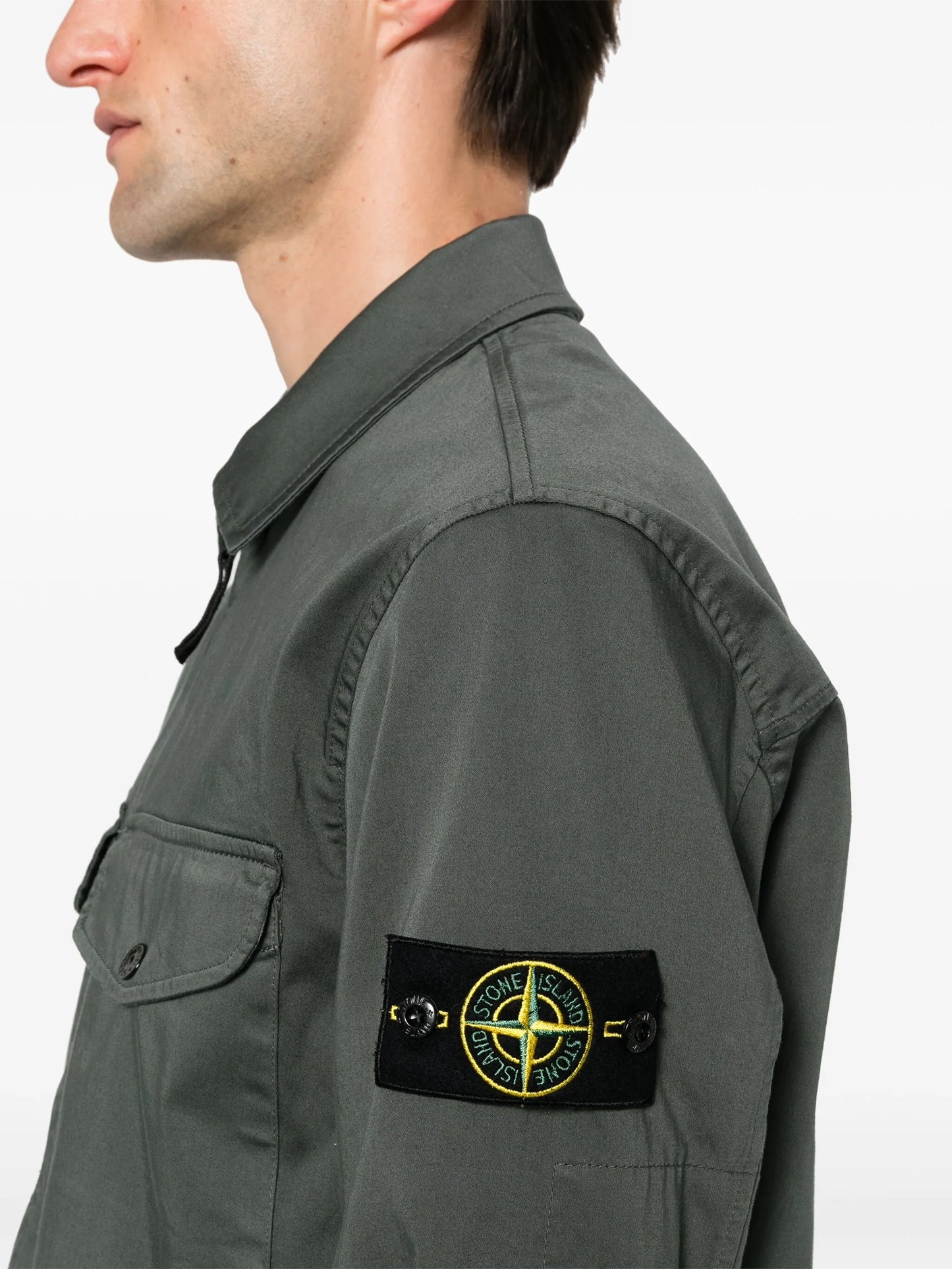 Compass-badge cotton jacket