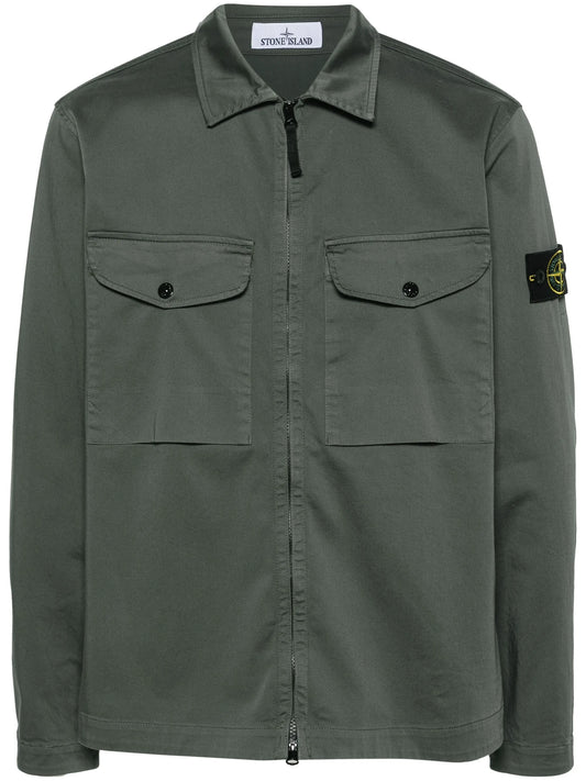 Compass-badge cotton jacket