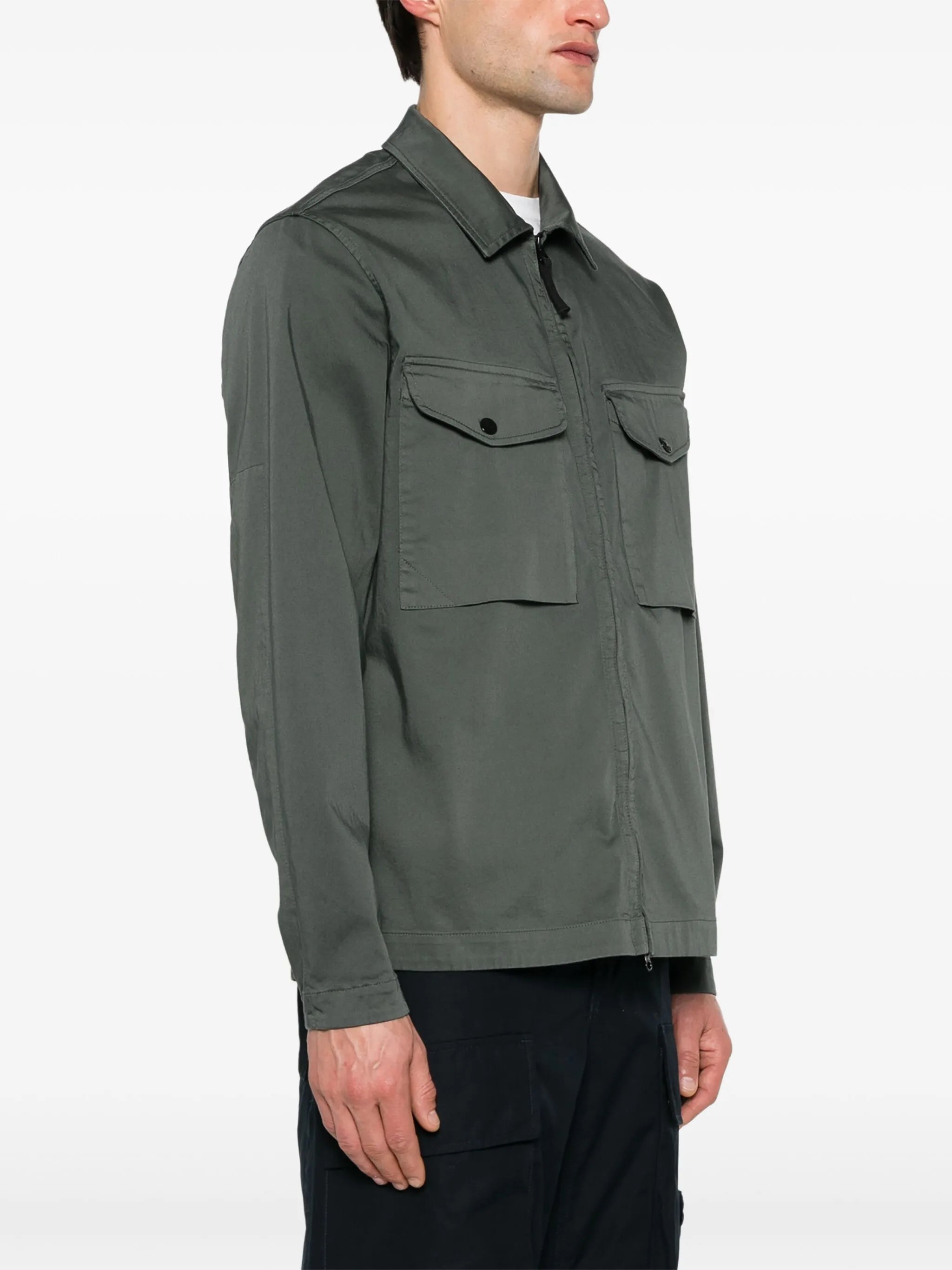Compass-badge cotton jacket